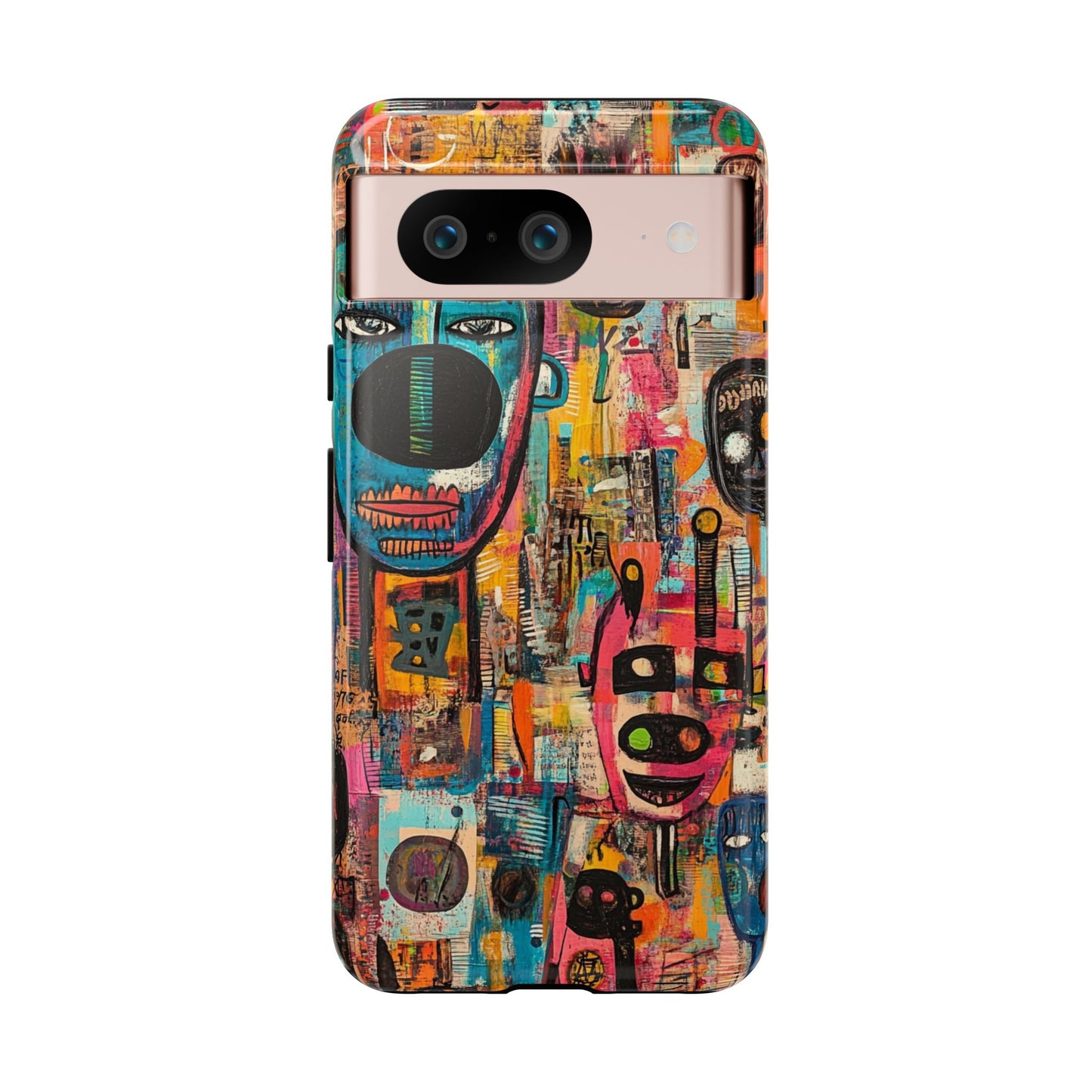 Abstract Basquiat Phone Case – Artistic Phone Protector – Bold, Graffiti-Inspired Street Art Cover - iPhone, Samsung & Google Pixel Cover - Artistic Painting Case, Art Lover Gift