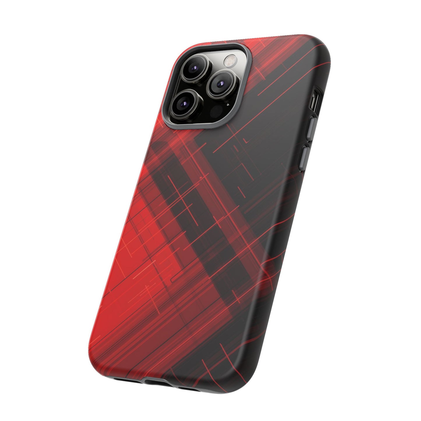 Abstract Red and Black Geometric Pattern