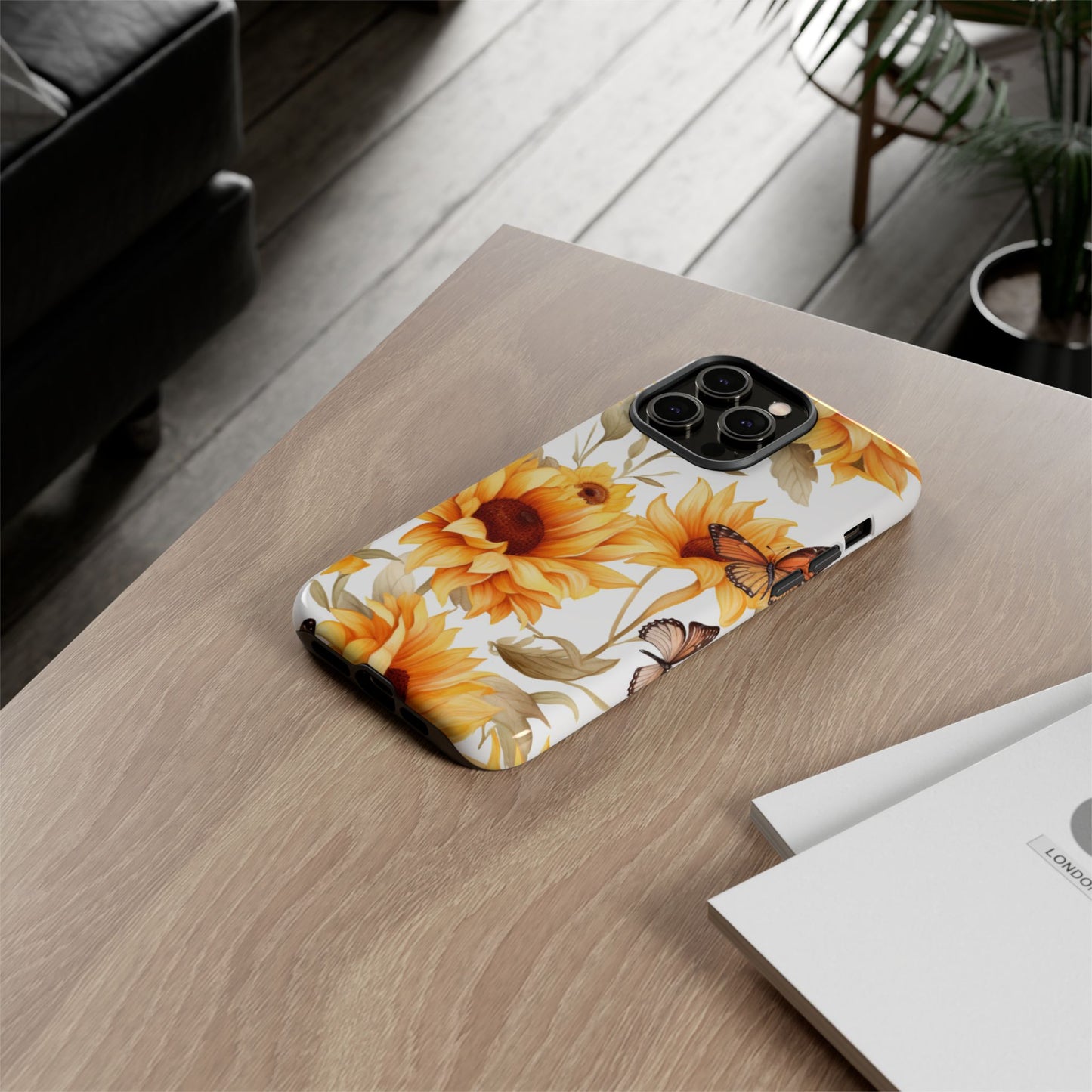 Sunflower & Butterfly Aesthetic Mobile Case – Bright & Nature-Inspired