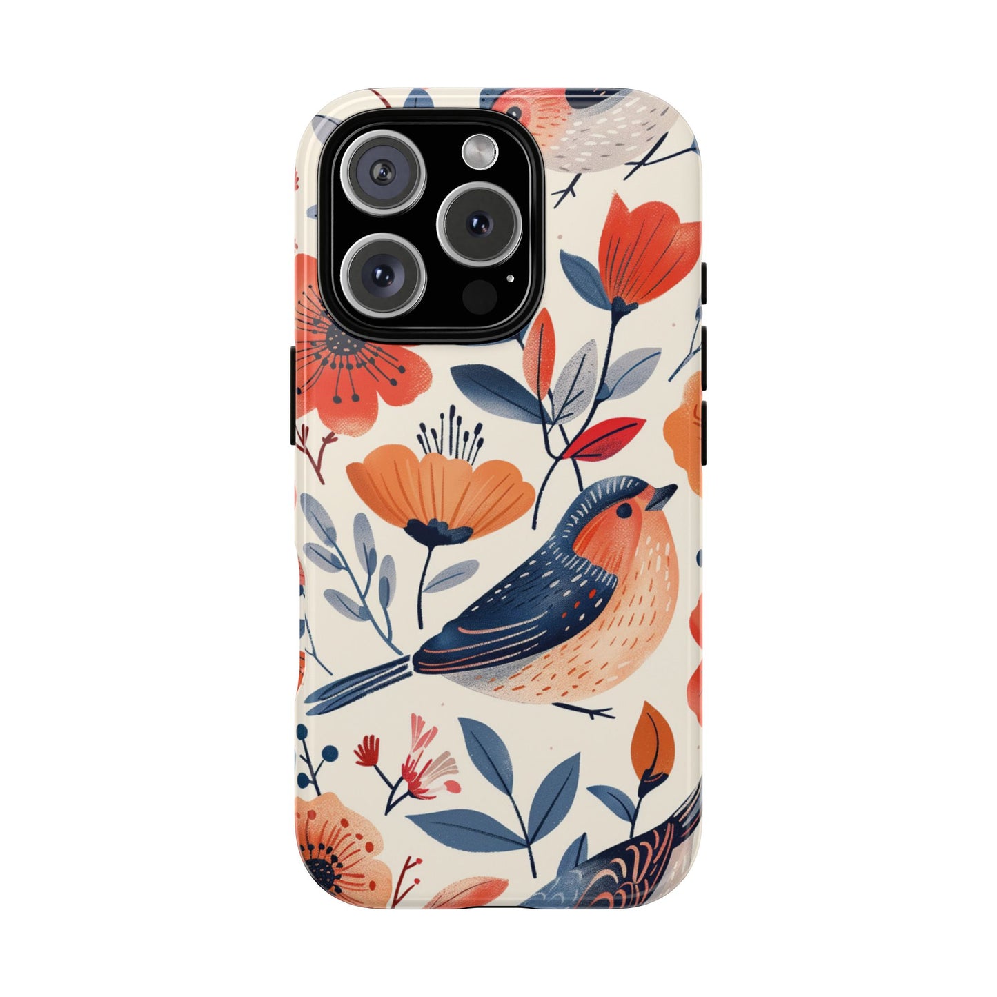 Floral Bird Phone Case - Elegant Nature-Inspired Cover for iPhone, Samsung & Google Pixel