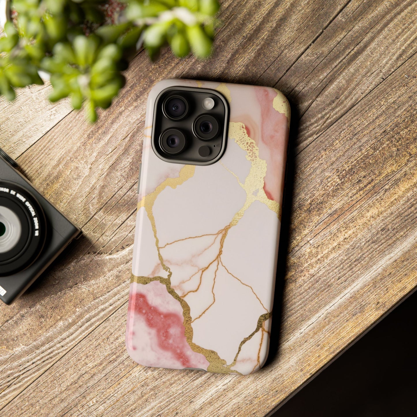 Beautiful Pink Minimal Marble Case Design