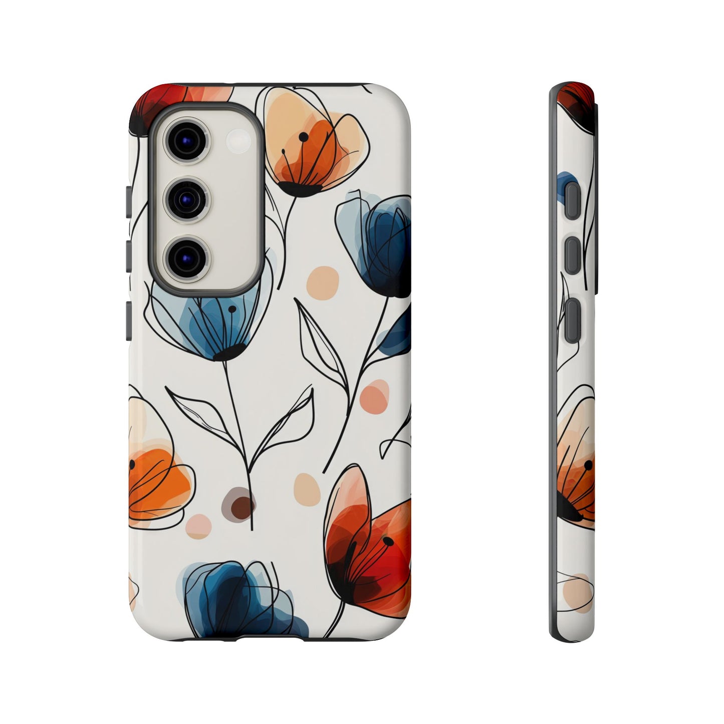 Minimal Floral Phone Case for iPhone, Samsung & Pixel | Watercolor Abstract Flower Print | Soft Matte Finish