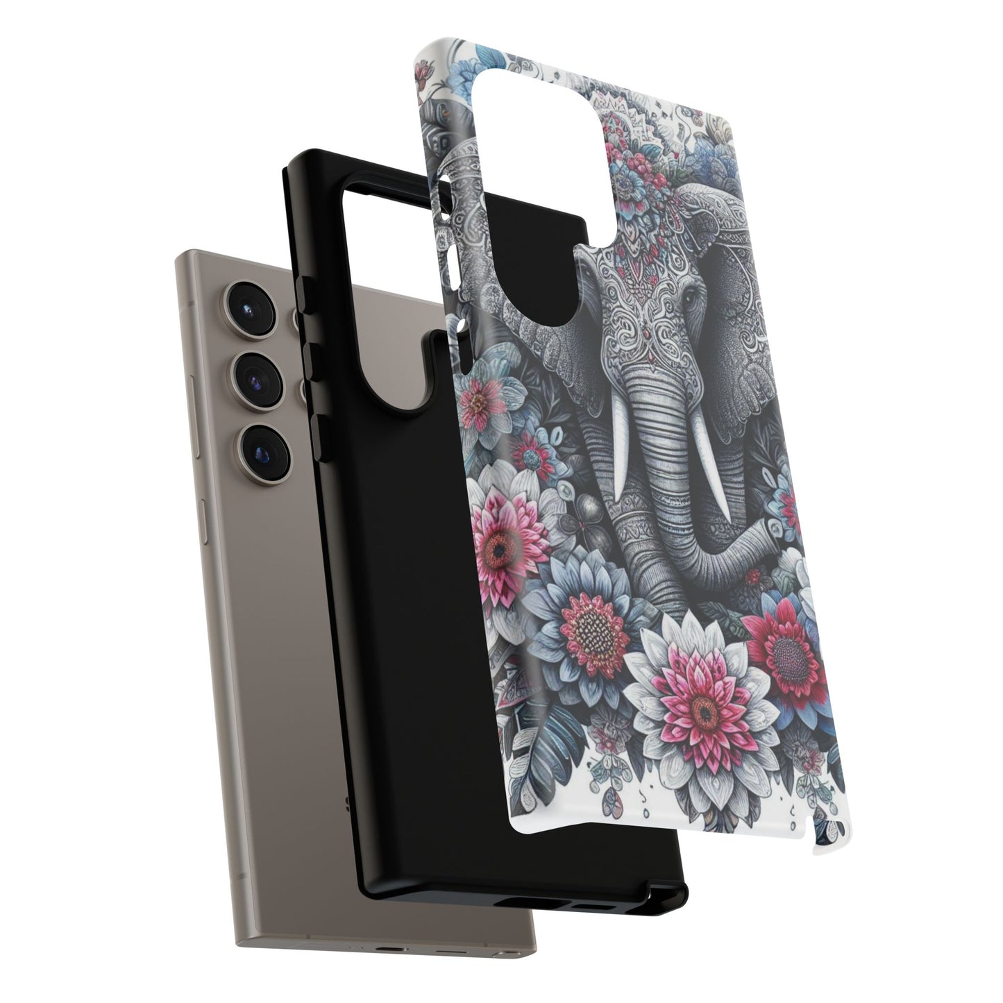 Regal Mandala Elephant Mobile Cover – Ornate Floral Art