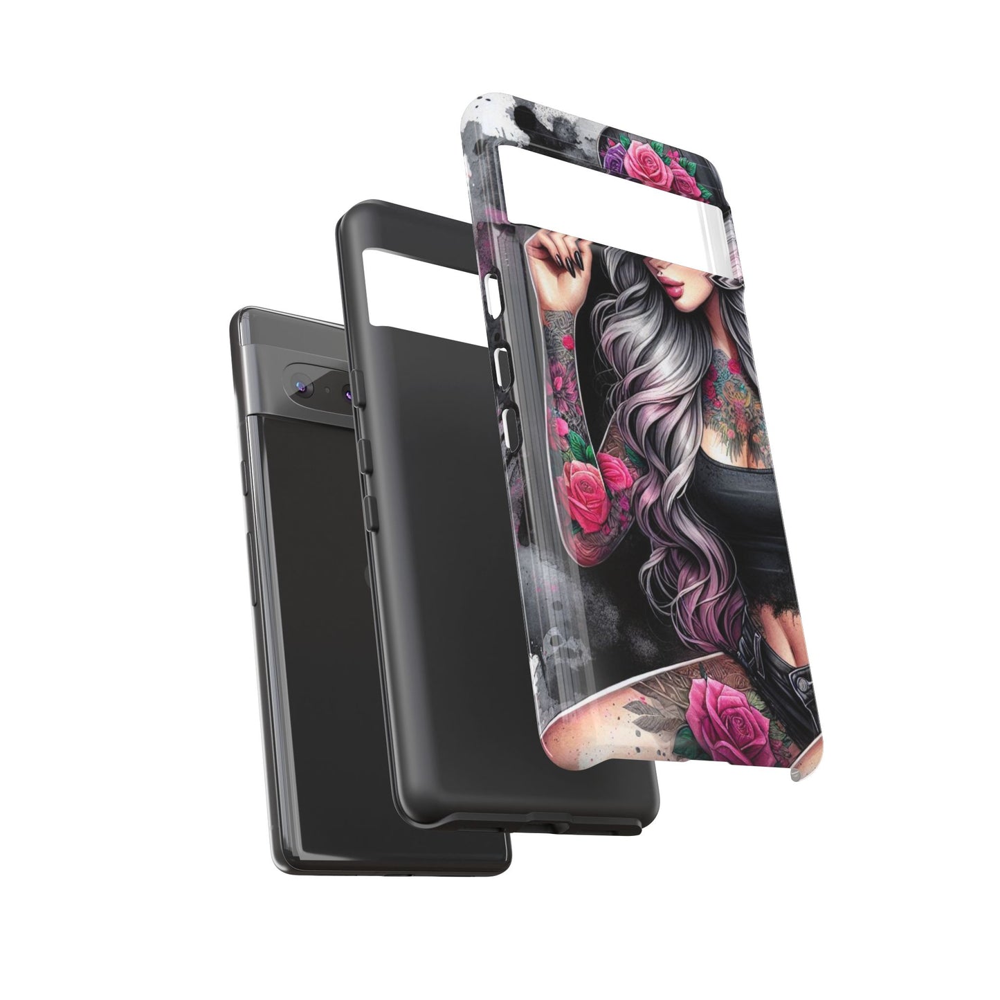 Ink & Roses – Edgy Floral Rebel Mobile Cover