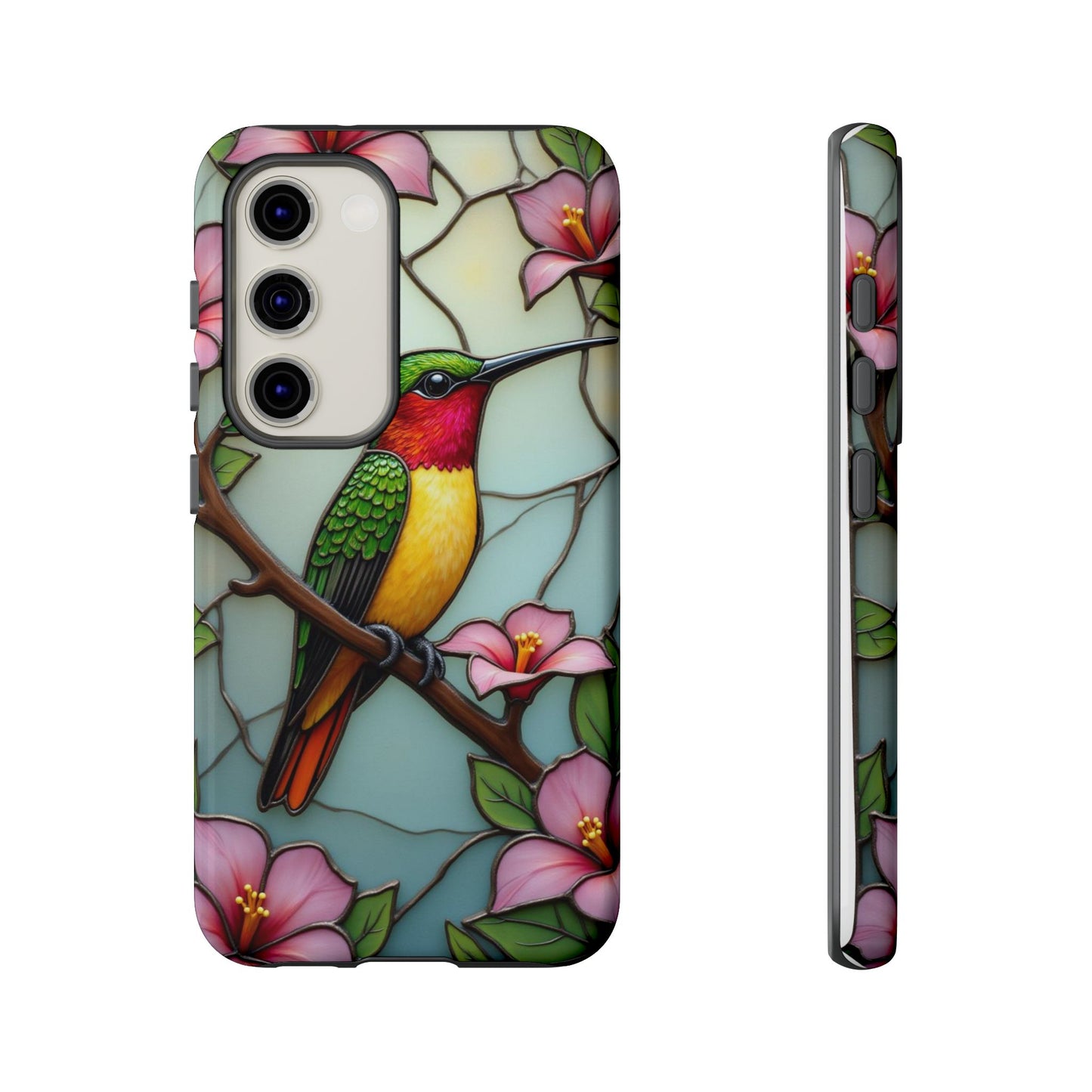 Elegant Hummingbird with Floral Mosaic | Artistic Nature Design