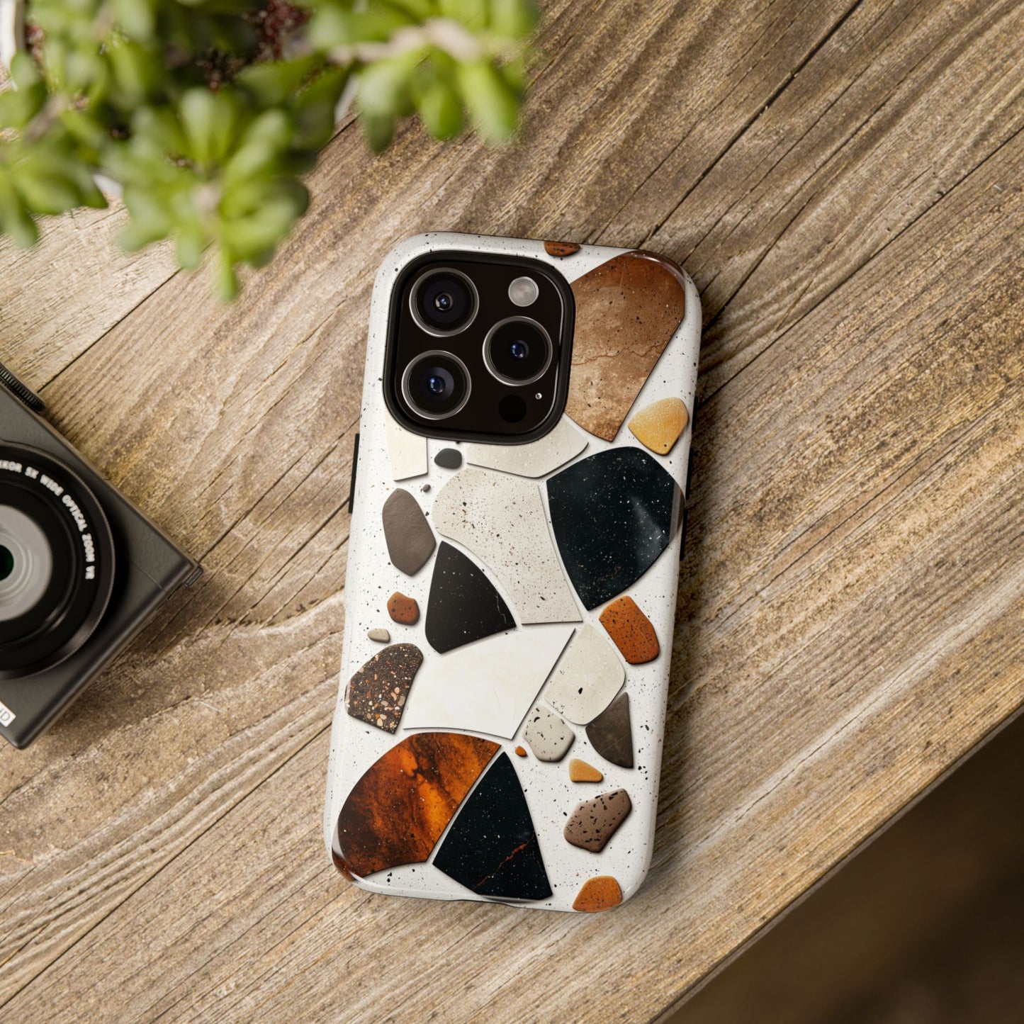 Earthy Terrazzo Abstract Phone Case β Natural & Bold for iPhone, google Pixel & Samsung