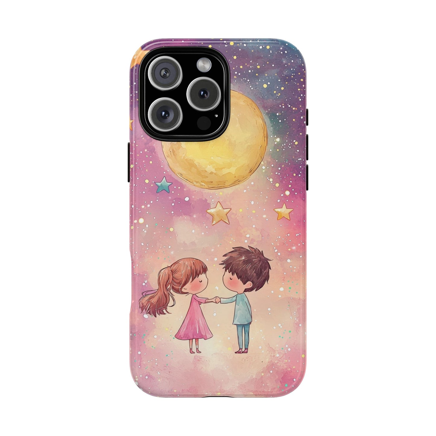 Cosmic Love: Anime Starry Night Phone Case for iPhone, Samsung, Google Pixel