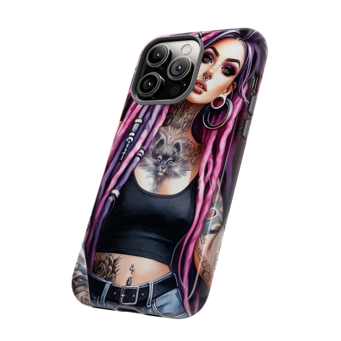 Tattooed Rebel – Gothic Cat Spirit Mobile Cover