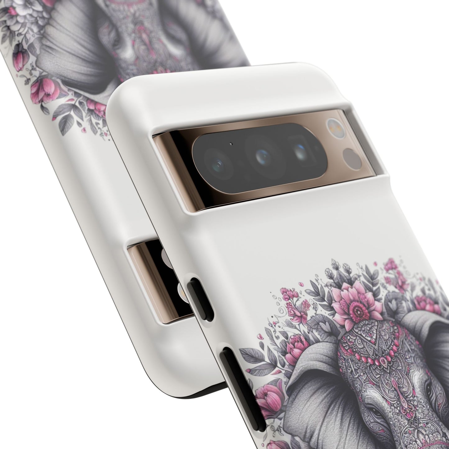 Intricate Floral Elephant Mobile Cover – Mandala-Inspired Boho Art