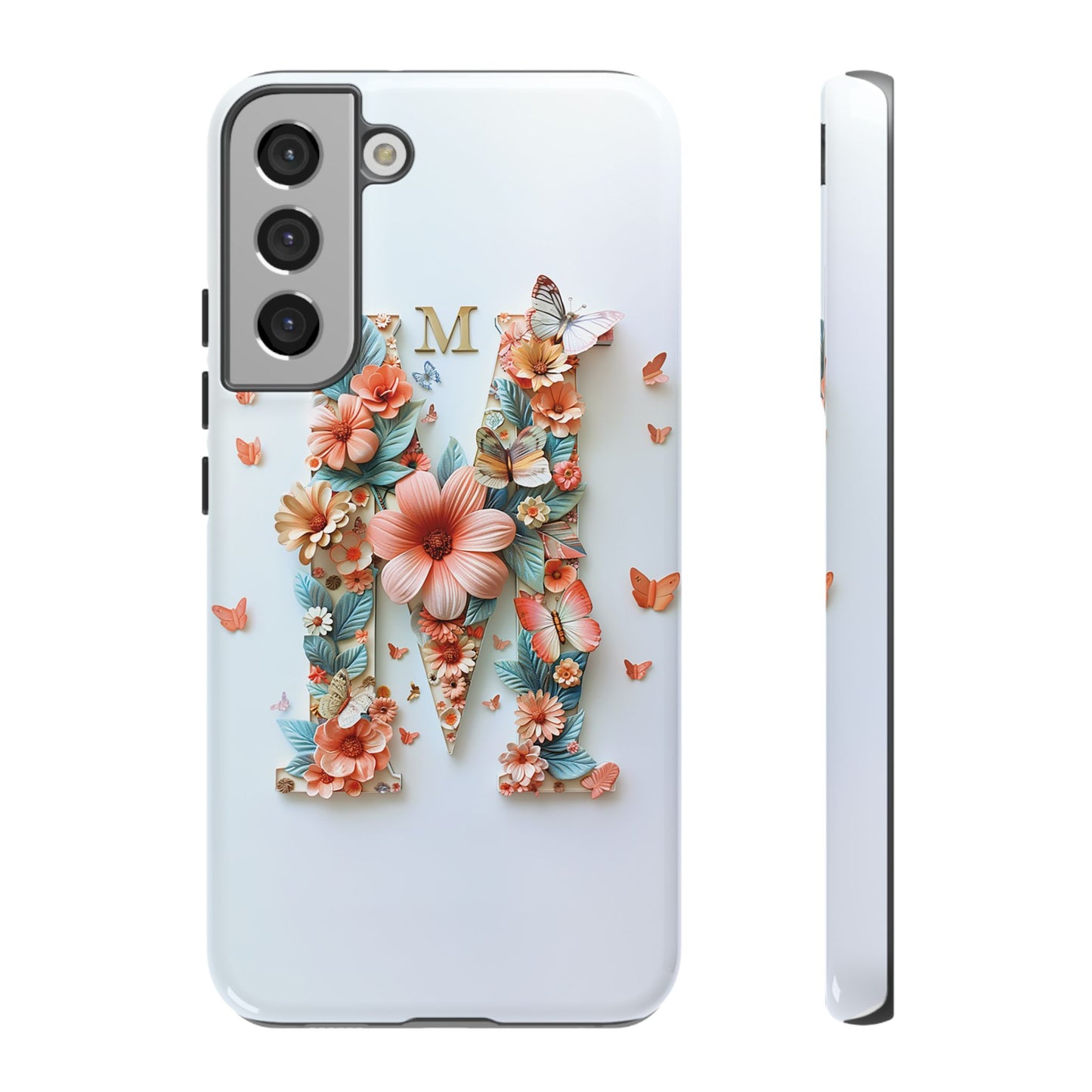 Floral Letter M Phone Case β Personalized Aesthetic Cover for iPhone, Samsung & Google Pixel