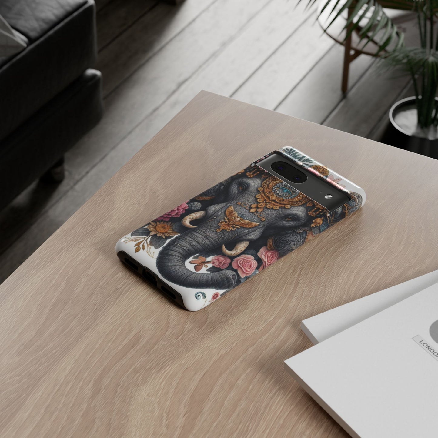 Golden Royal Elephant Mobile Cover – Luxurious Ornate Art