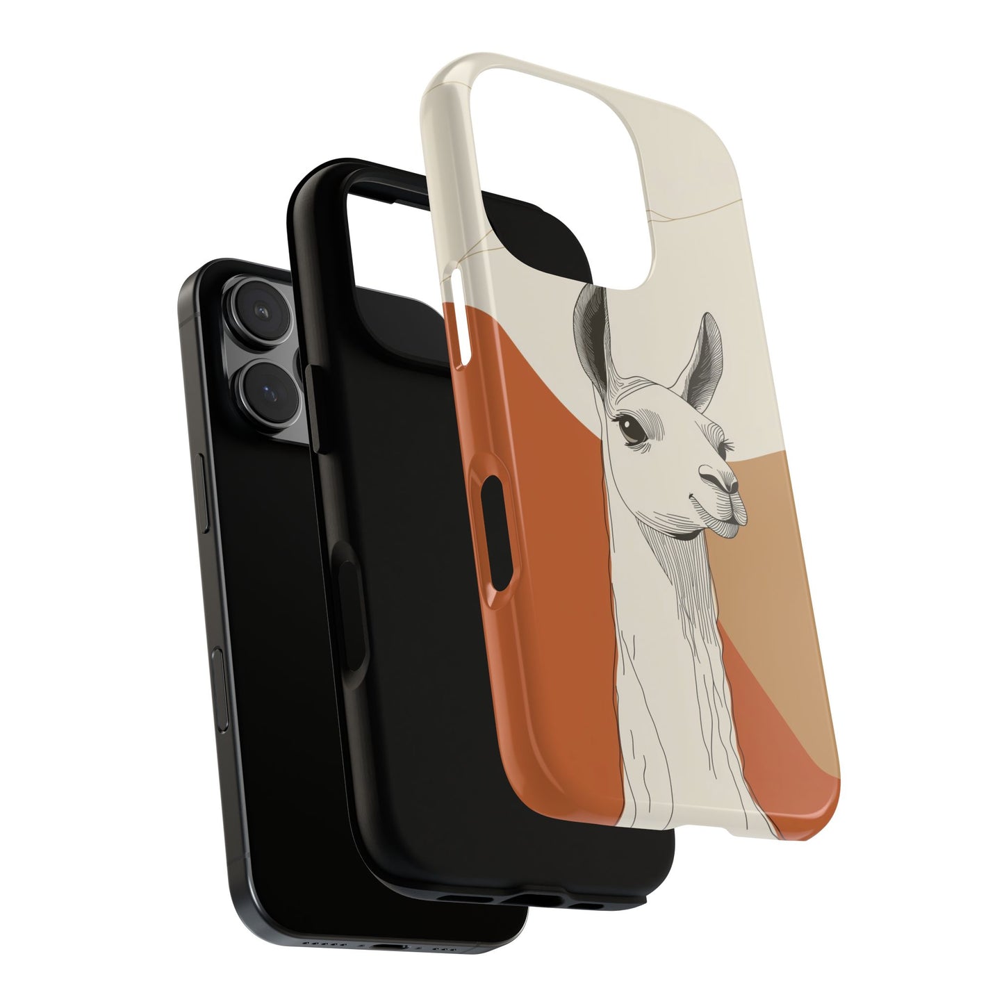 Desert Calm: Minimalist Llama Art Print Phone Case for iPhone, Samsung & Pixel