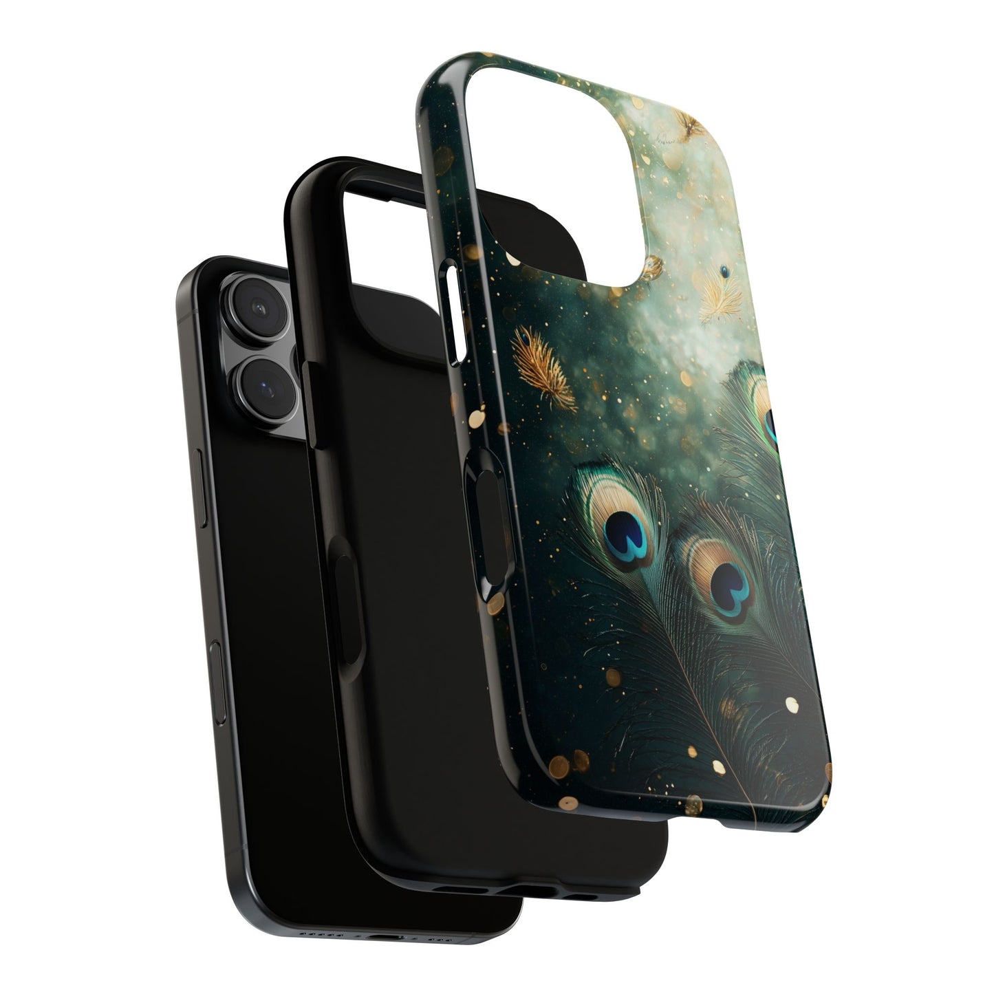 Iridescent Peacock Feather Luxe Phone Case for iPhone, Samsung & Google Pixel