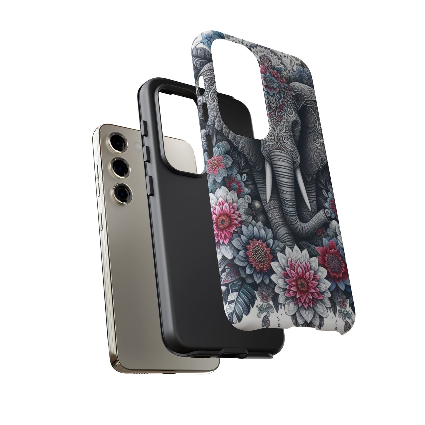 Regal Mandala Elephant Mobile Cover – Ornate Floral Art