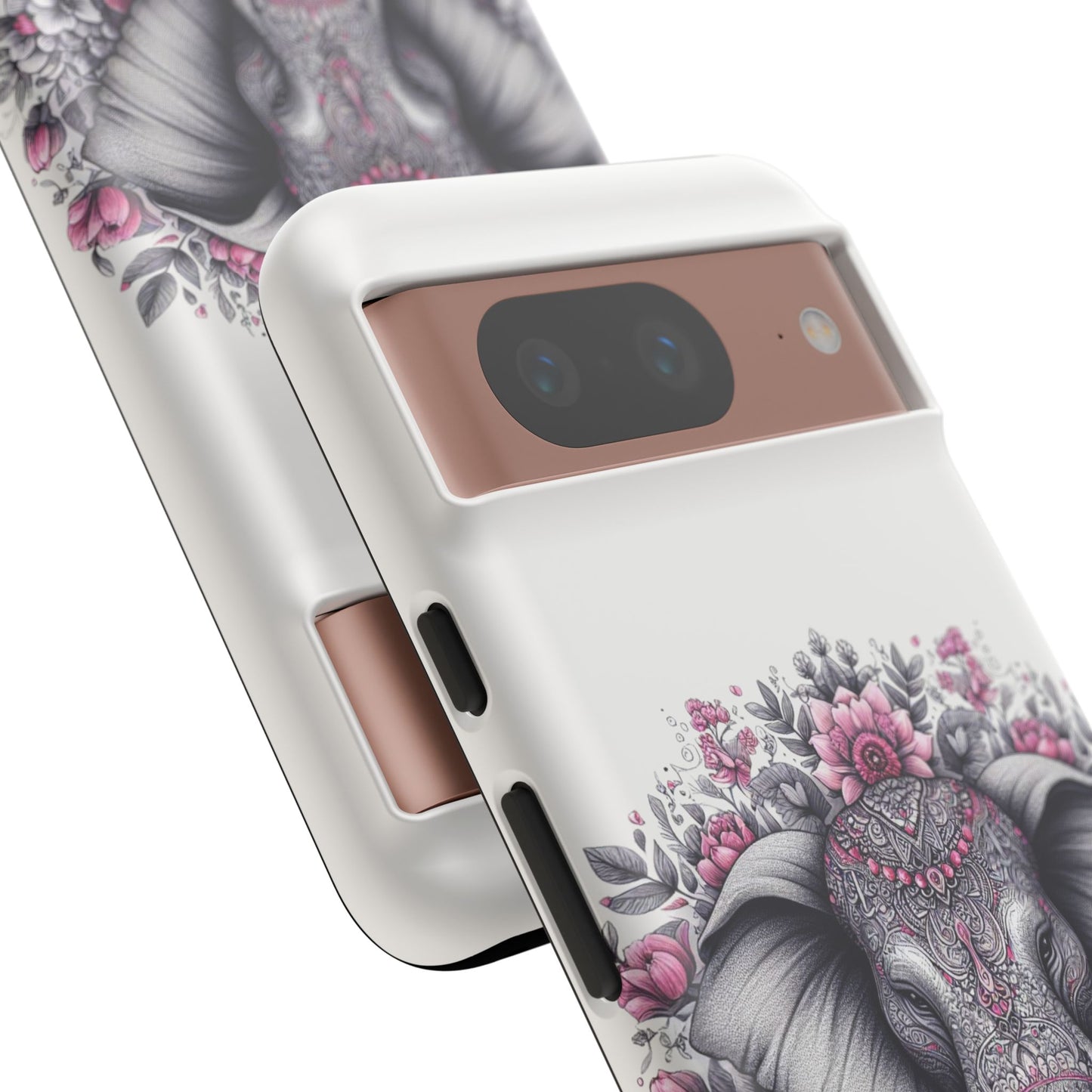 Intricate Floral Elephant Mobile Cover – Mandala-Inspired Boho Art