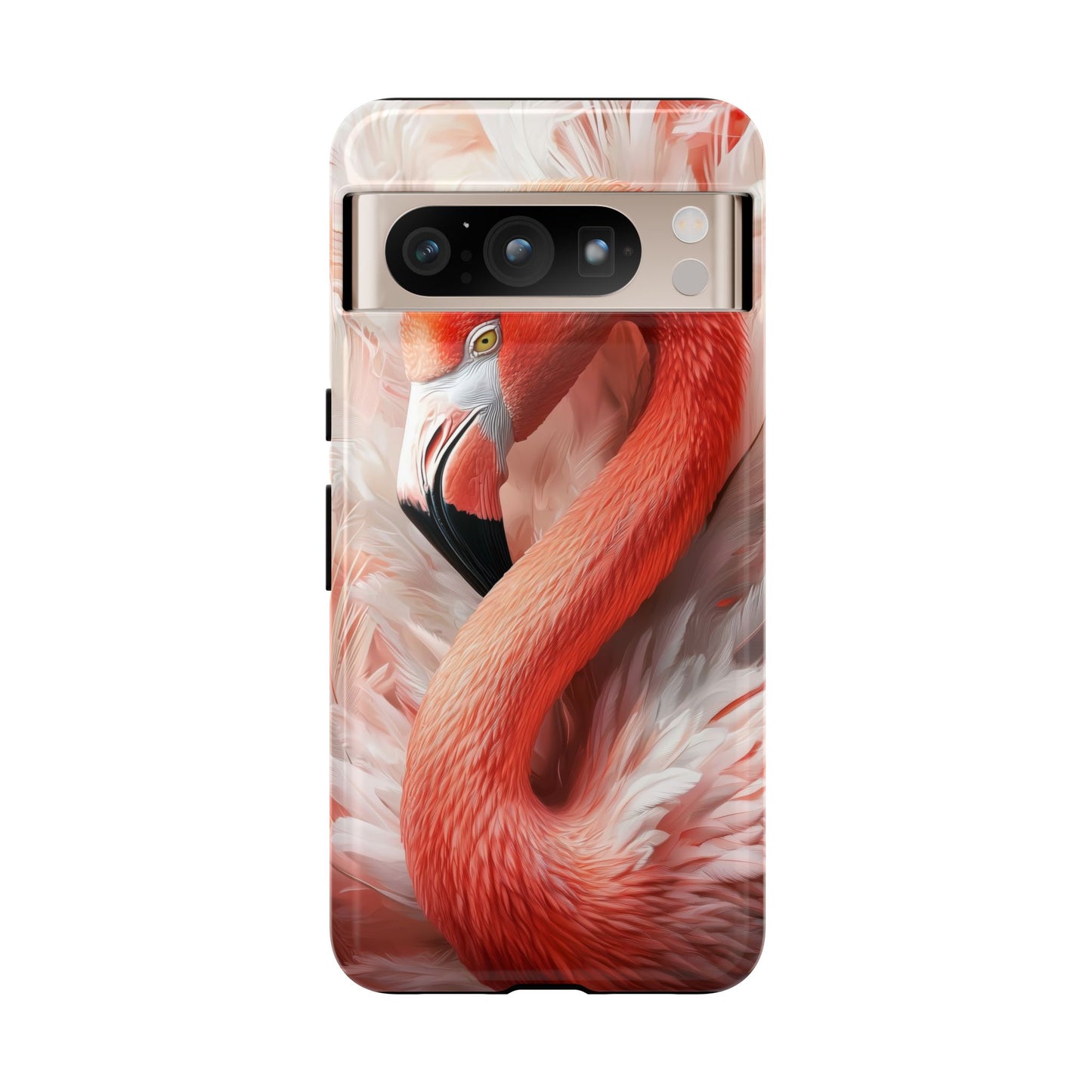 Elegant Flamingo Feather Phone Case for iPhone, Samsung & Google Pixel