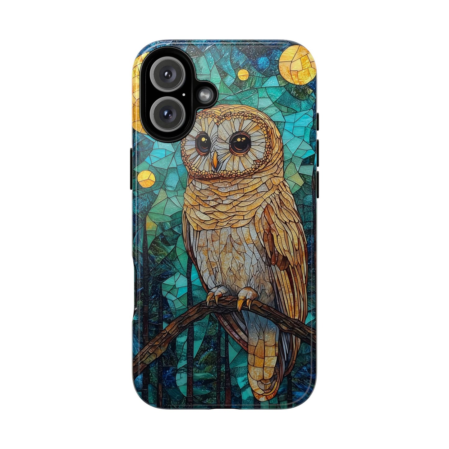 Nocturnal Wisdom – Stained Glass Owl Phone Case for iPhone, Samsung & Pixel