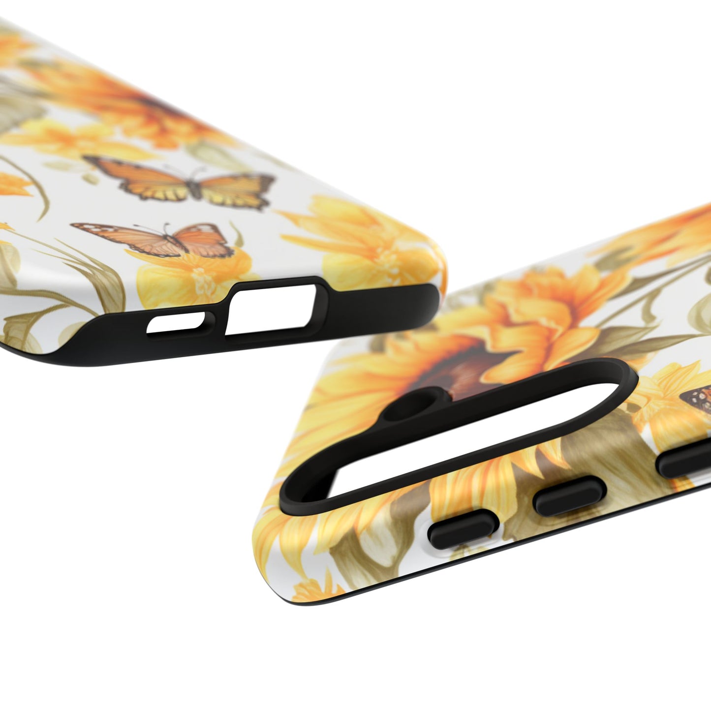 Golden Sunflower & Butterfly Phone Case – Warm & Elegant