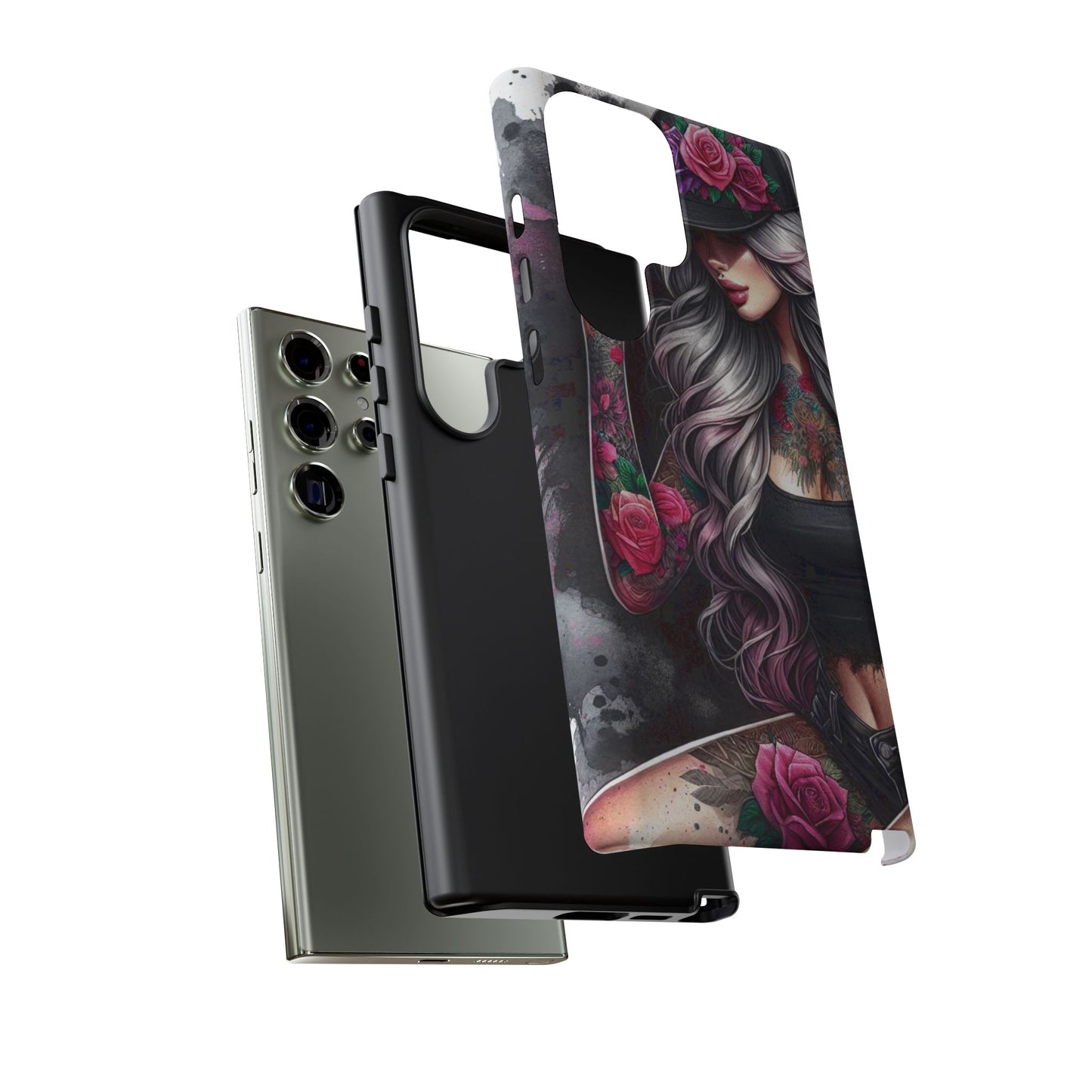 Ink & Roses – Edgy Floral Rebel Mobile Cover