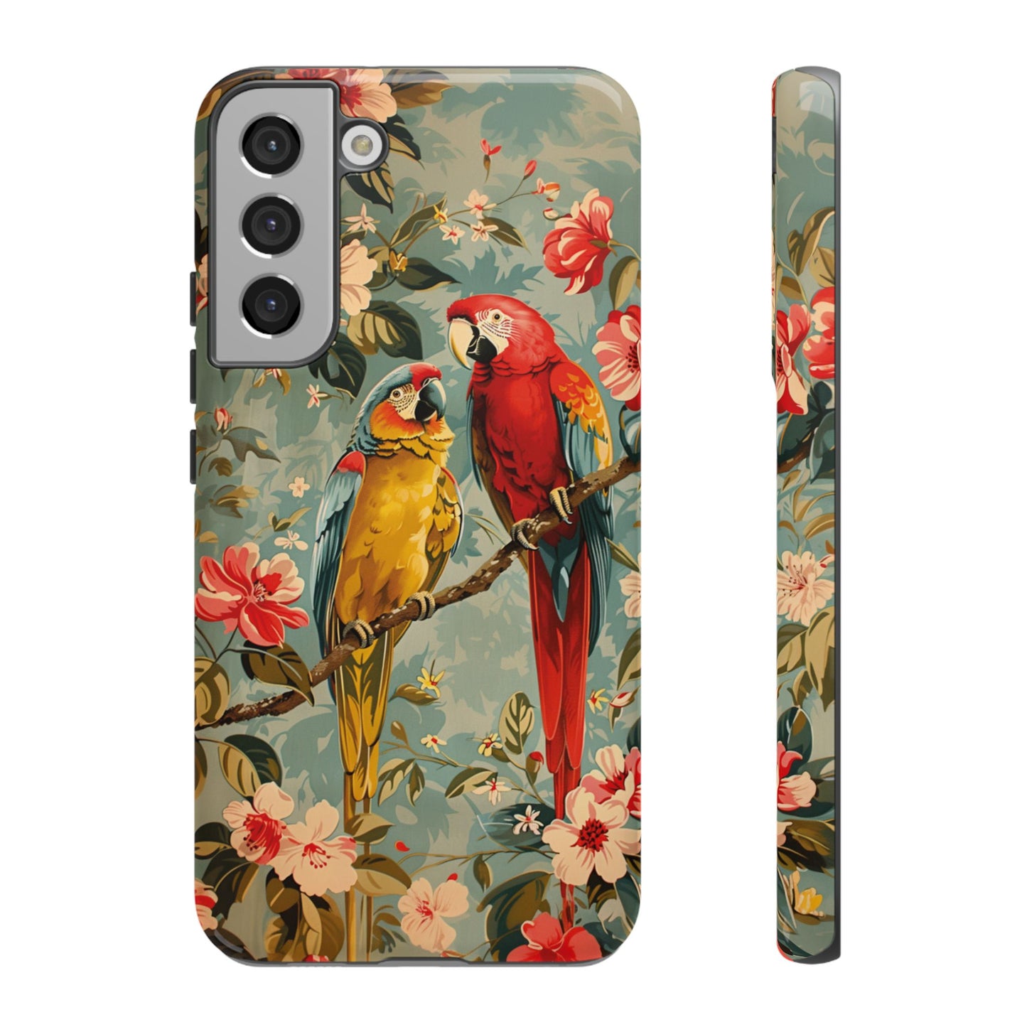 Floral Parrot Phone Case β Tropical Bird Design for iPhone, Samsung & Google Pixel
