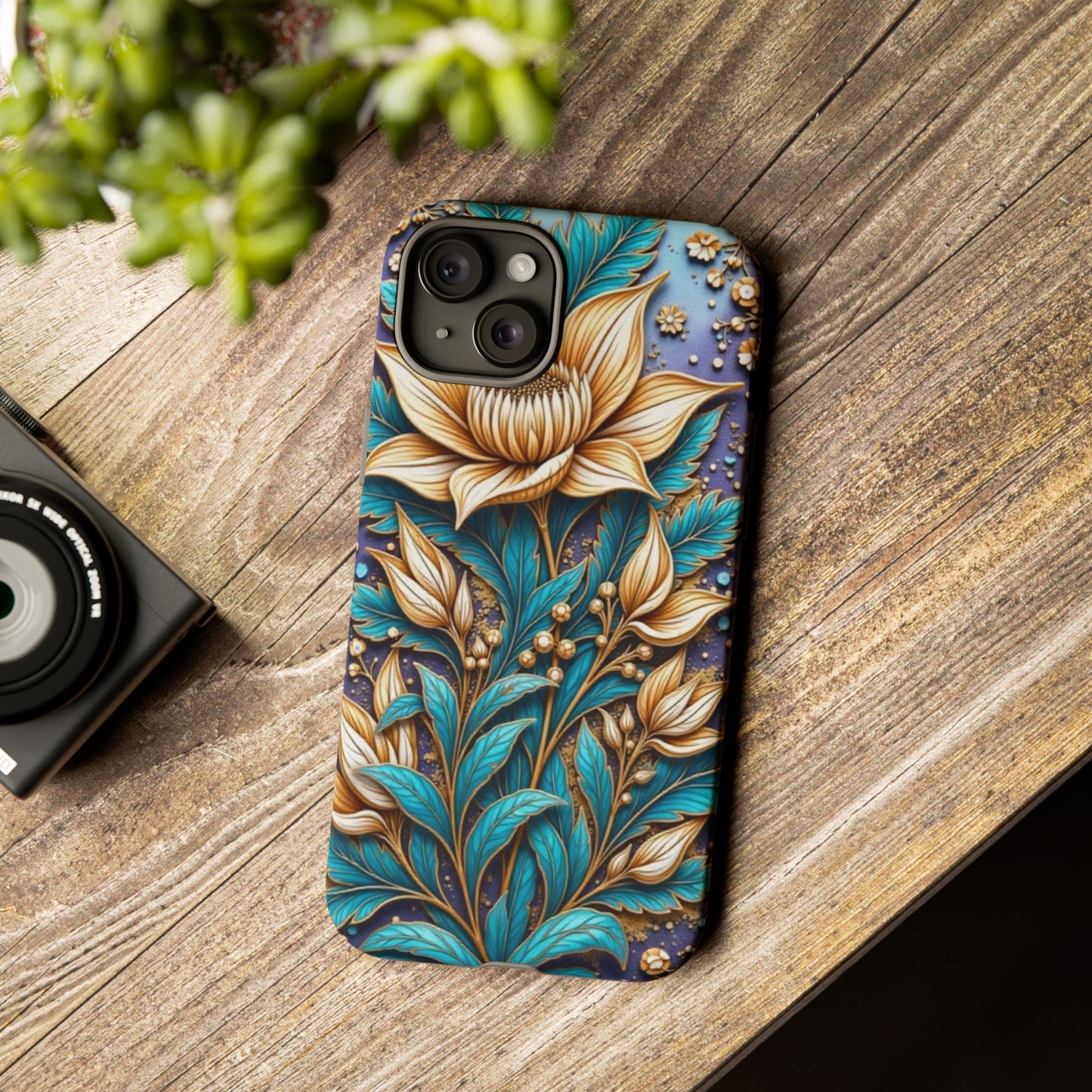 Golden Chrysanthemum: Floral Stained Glass Masterpiece