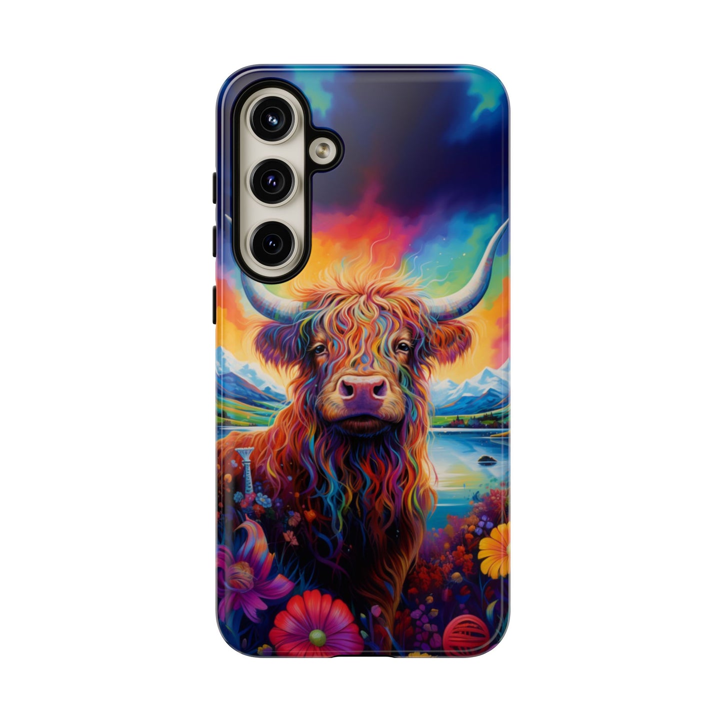 Grafitti Heifer Print Phone Case - iPhone, Samsung & Google Pixel Cover - Artistic Cow Phone Case, Animal Lover Gift