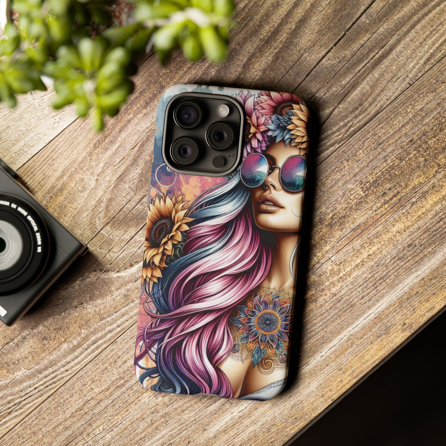 Bohemian Sunflower Queen – Retro Floral Fantasy Mobile Cover