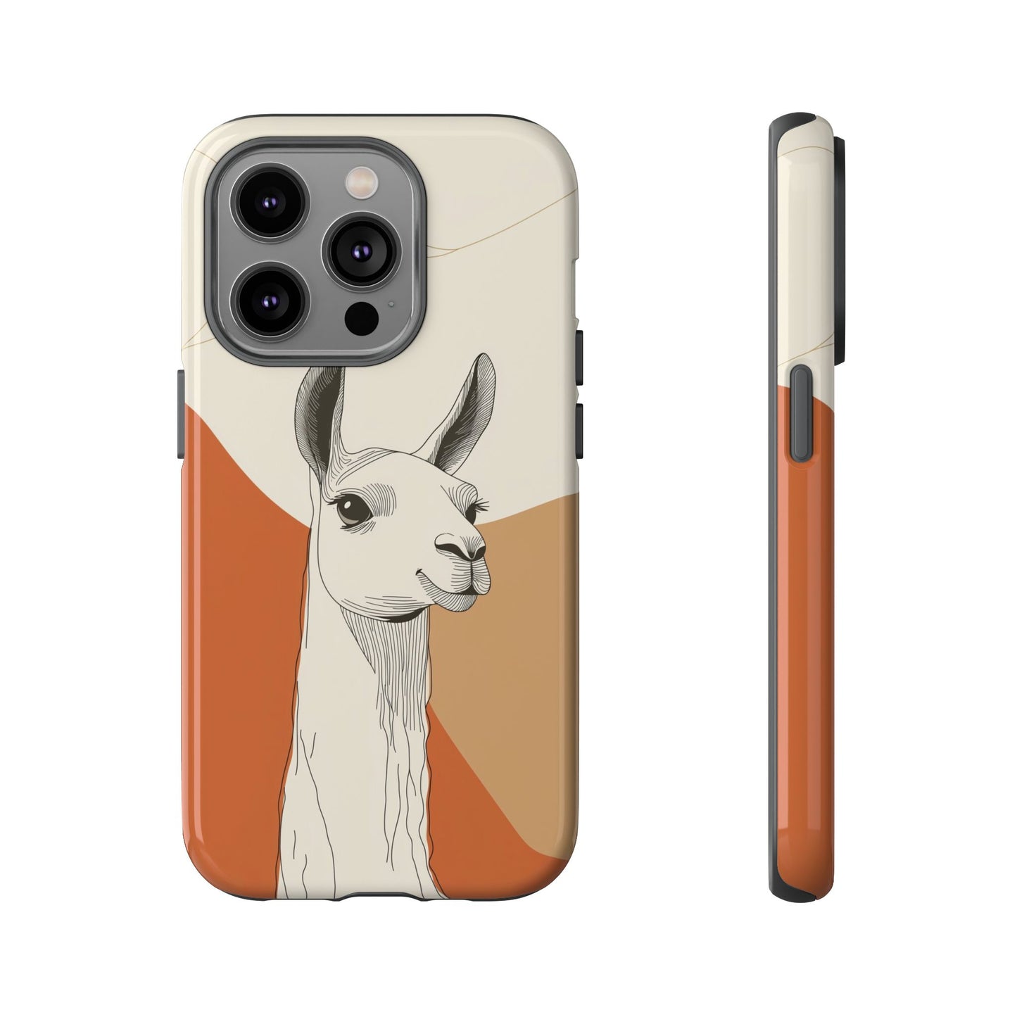 Desert Calm: Minimalist Llama Art Print Phone Case for iPhone, Samsung & Pixel