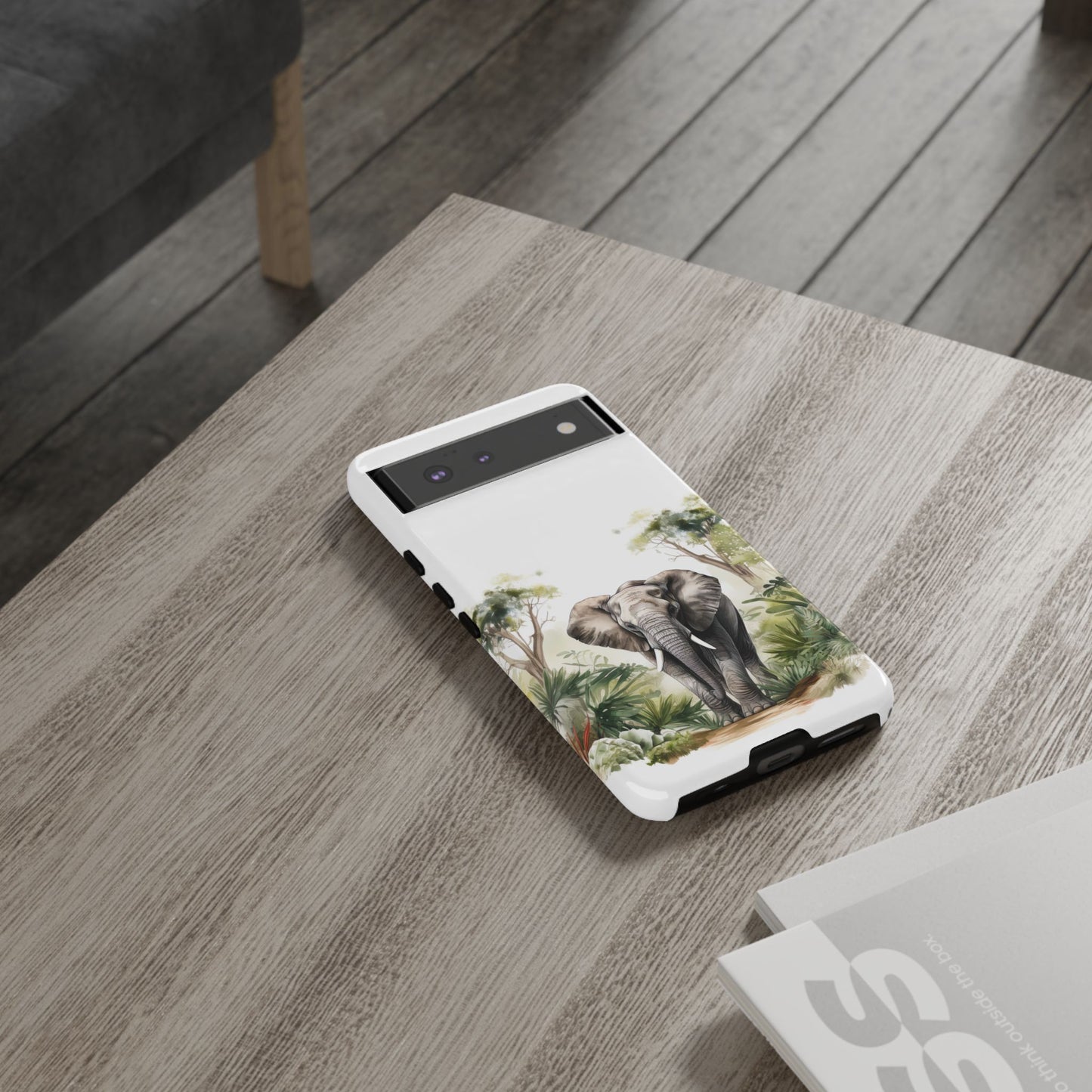 Serene Jungle Elephant Mobile Cover – Watercolor Wildlife Design
