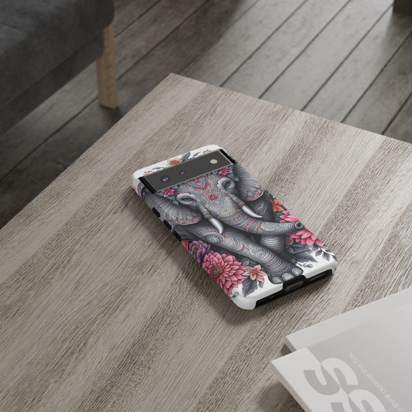 Bohemian Floral Elephant Mobile Cover – Intricate Mandala Art