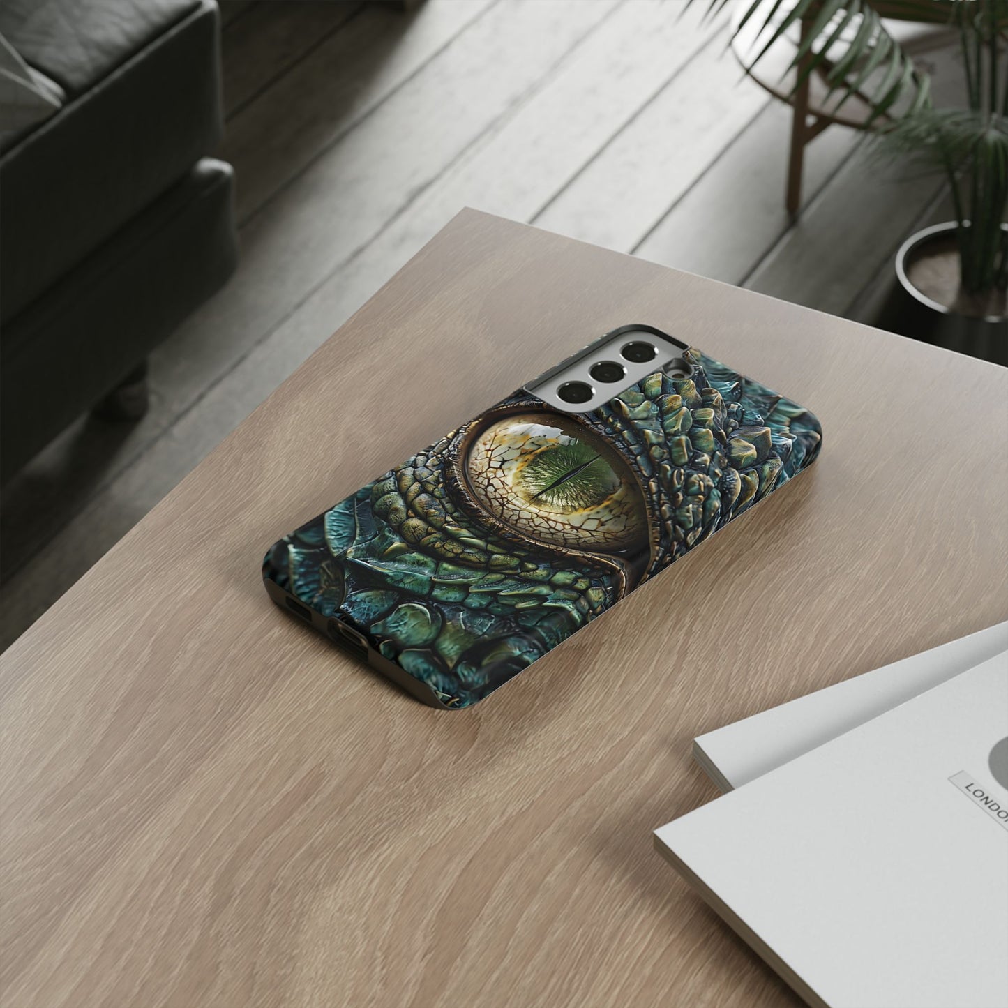A Dragon's Eye With Intricate Scales phone case design.