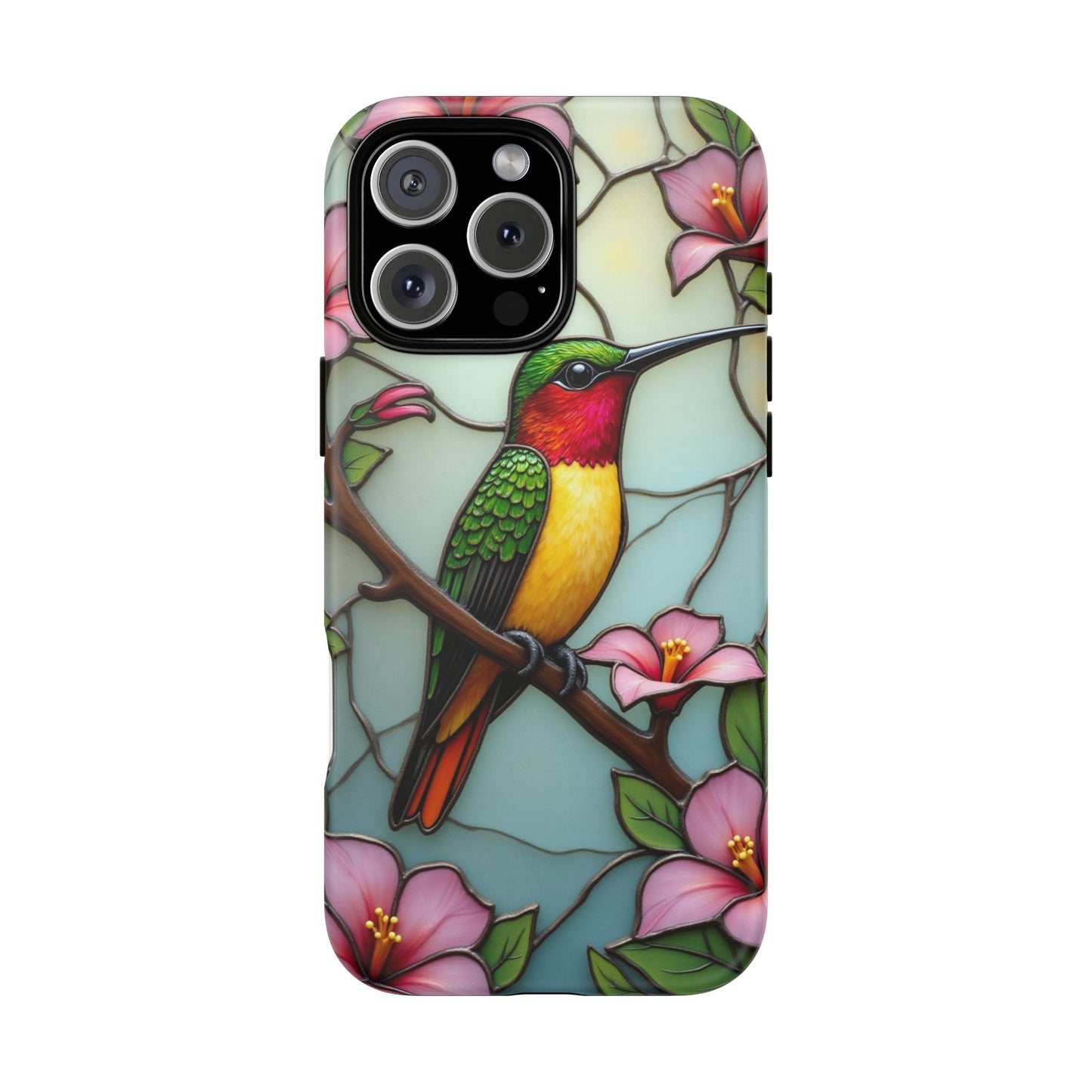 Elegant Hummingbird with Floral Mosaic | Artistic Nature Design