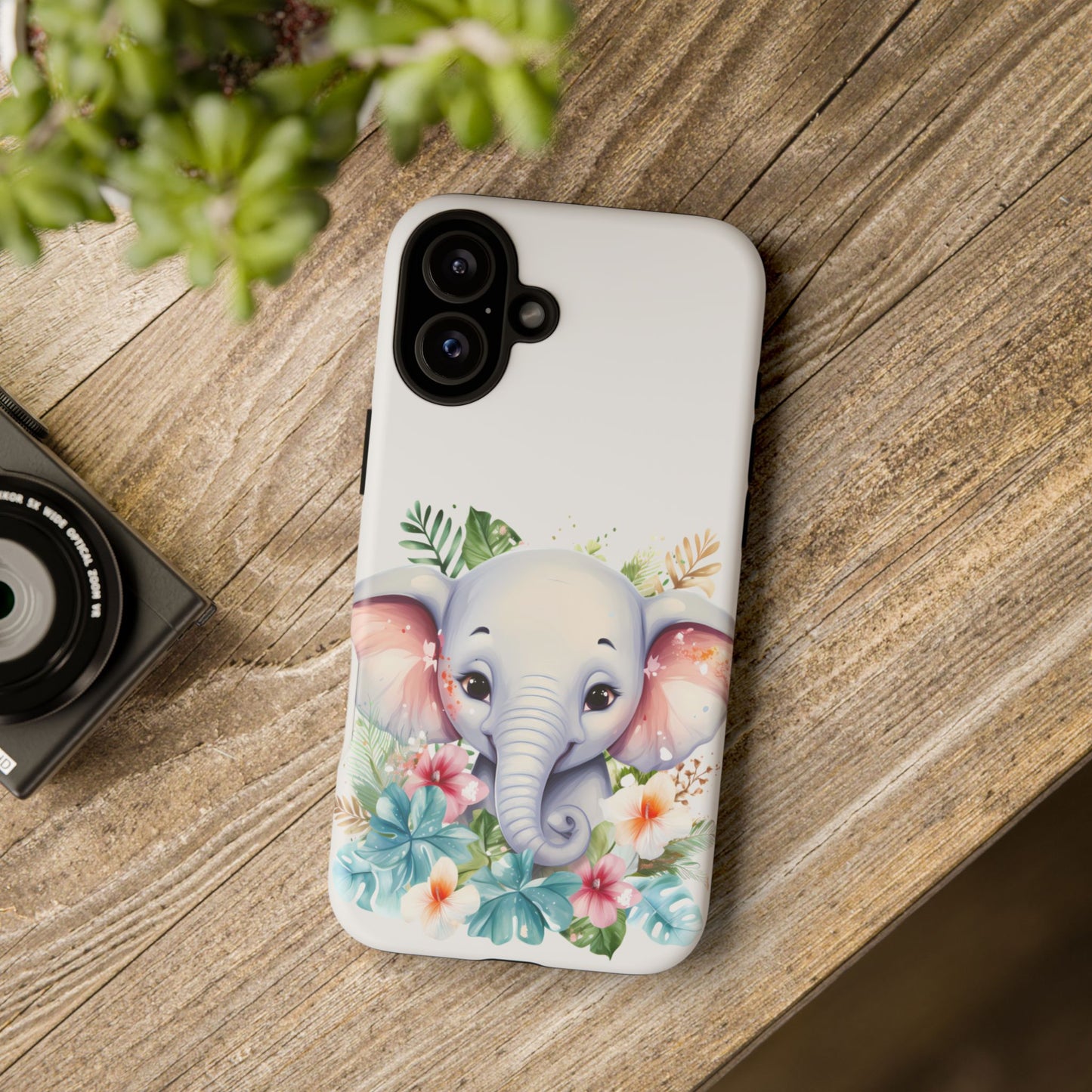 Adorable Baby Elephant Mobile Cover – Floral Fantasy Art