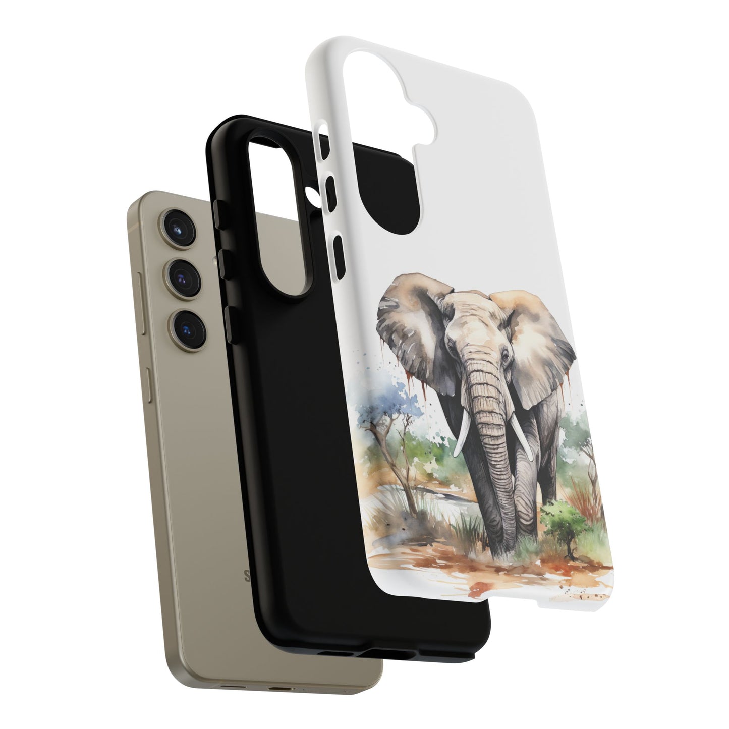 Safari Watercolor Elephant Mobile Cover – Artistic Wildlife Design