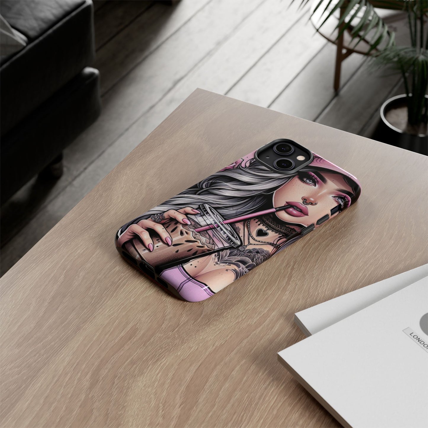 Pink Aesthetic Rebel – Iced Coffee & Inked Beauty Mobile Cover