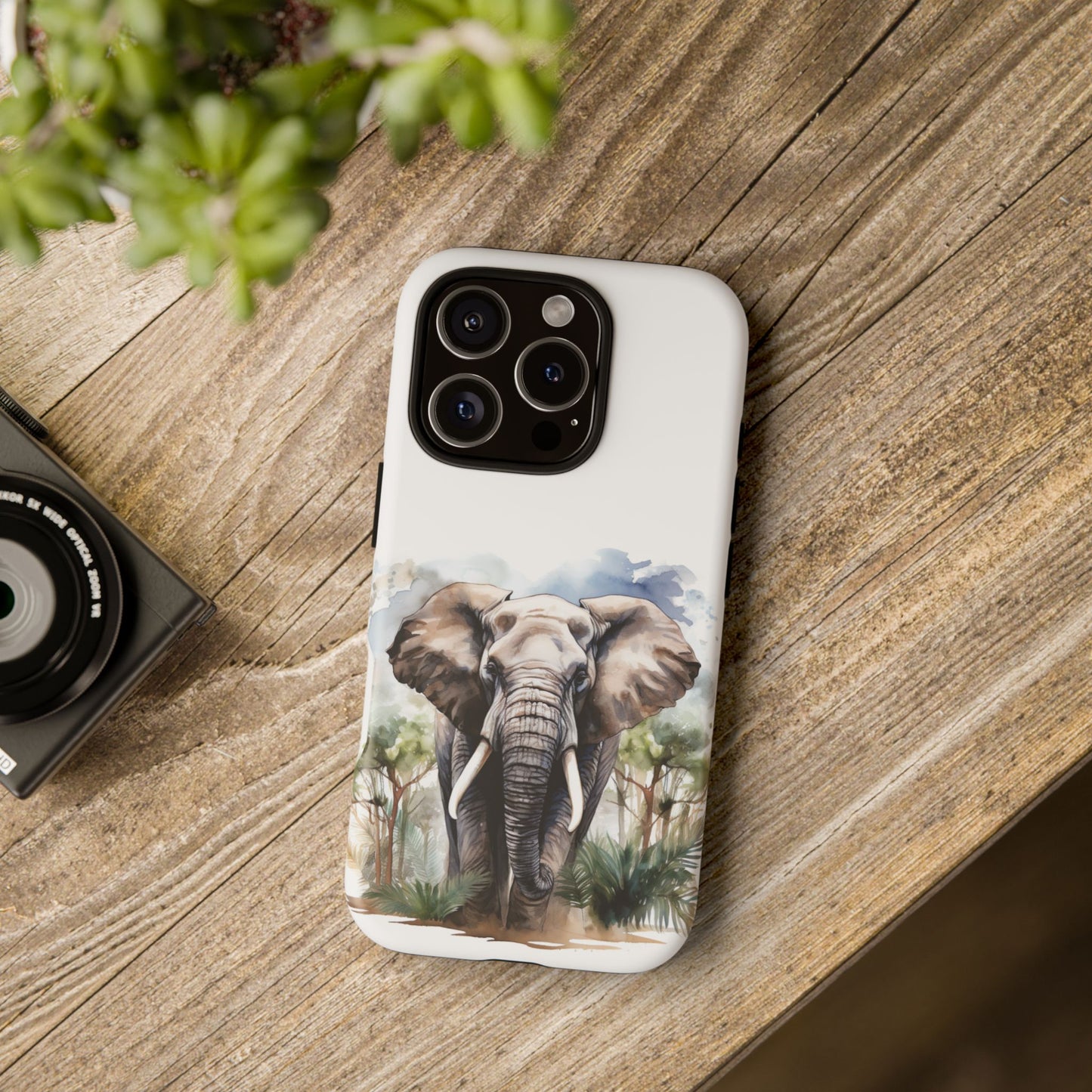 Majestic Watercolor Elephant Mobile Cover – Artistic Wildlife Design