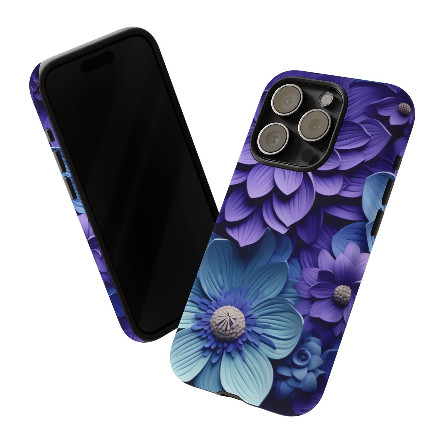 Royal Blue Floral Phone Case – Elegant & Luxurious Design