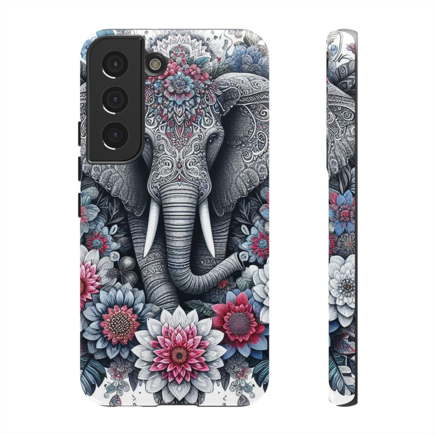 Regal Mandala Elephant Mobile Cover – Ornate Floral Art
