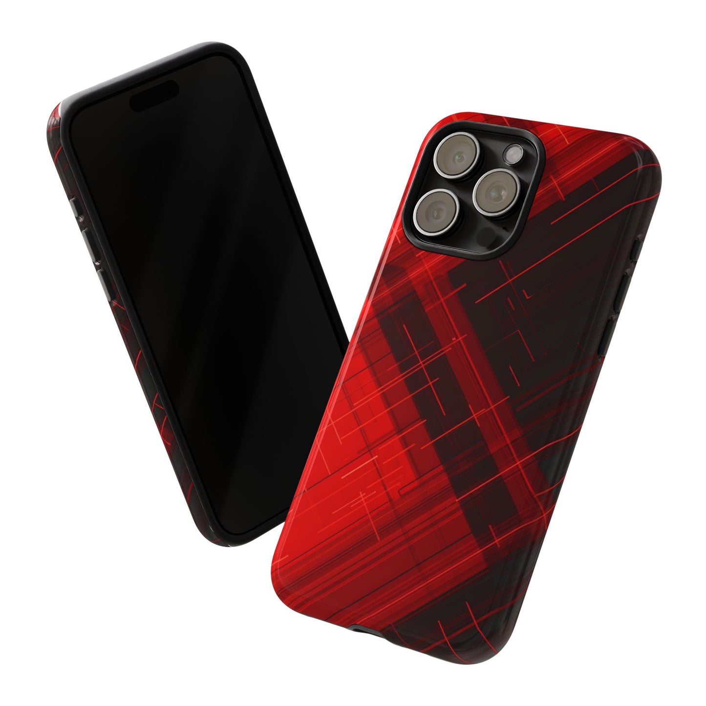 Abstract Red and Black Geometric Pattern