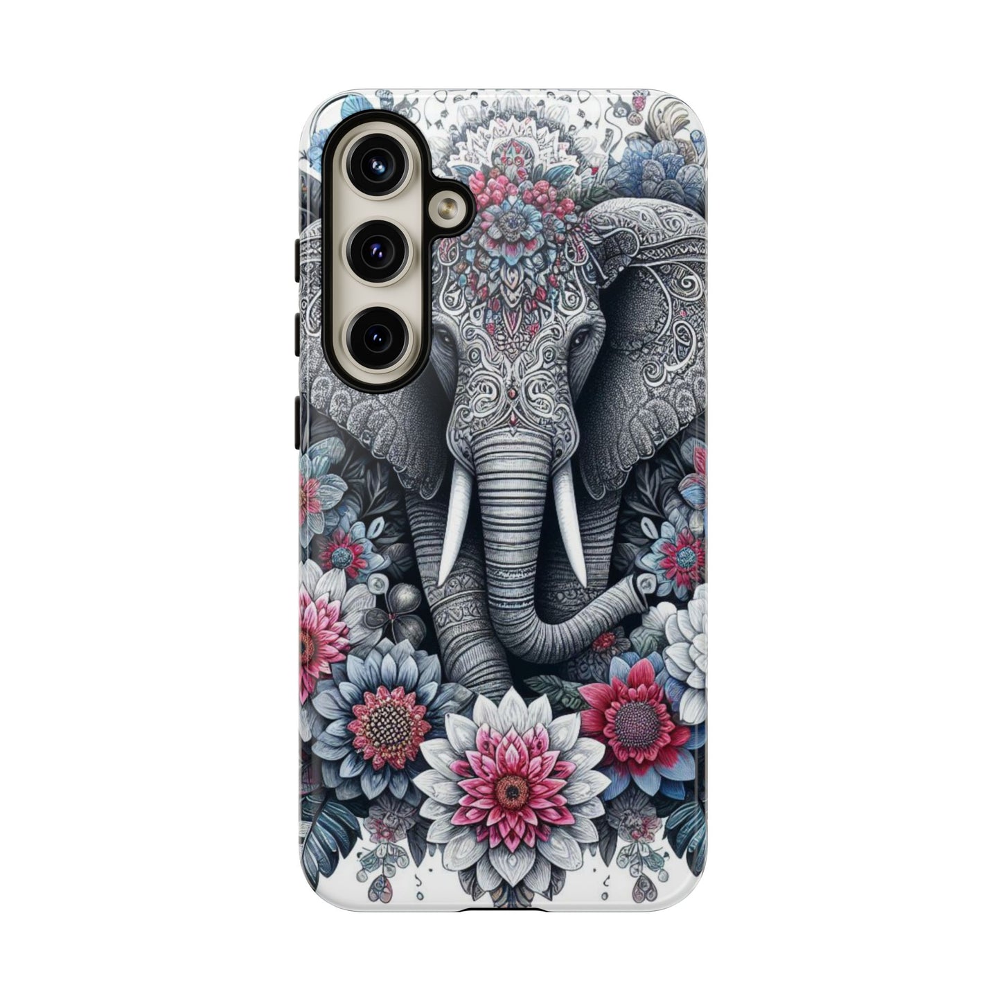 Regal Mandala Elephant Mobile Cover – Ornate Floral Art