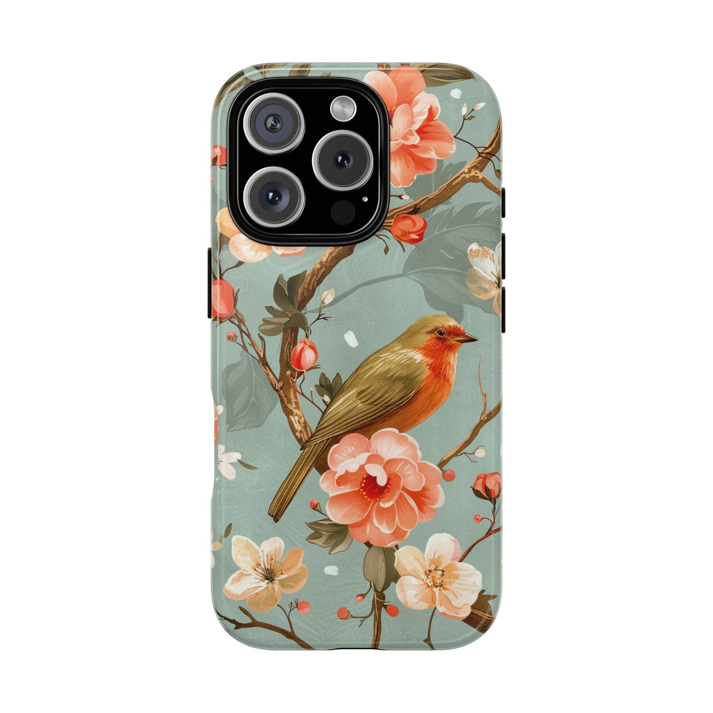 Floral Bird Phone Case - Elegant Nature-Inspired Cover for iPhone, Samsung & Google Pixel