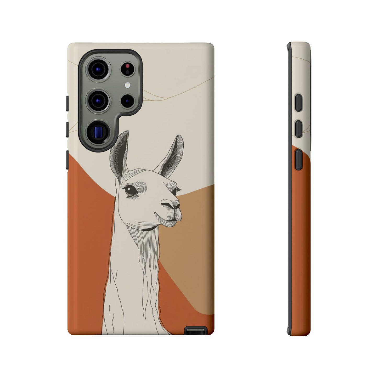 Desert Calm: Minimalist Llama Art Print Phone Case for iPhone, Samsung & Pixel