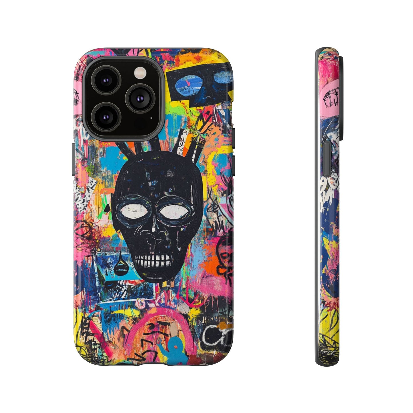 Street Art Phone Case – Basquiat-Inspired Phone Cover– Bold, Graffiti-Inspired Cover - iPhone, Samsung & Google Pixel Cover - Artistic Painting Case, Art Lover Gift