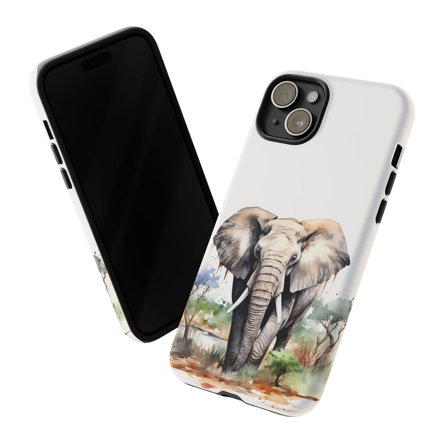 Safari Watercolor Elephant Mobile Cover – Artistic Wildlife Design
