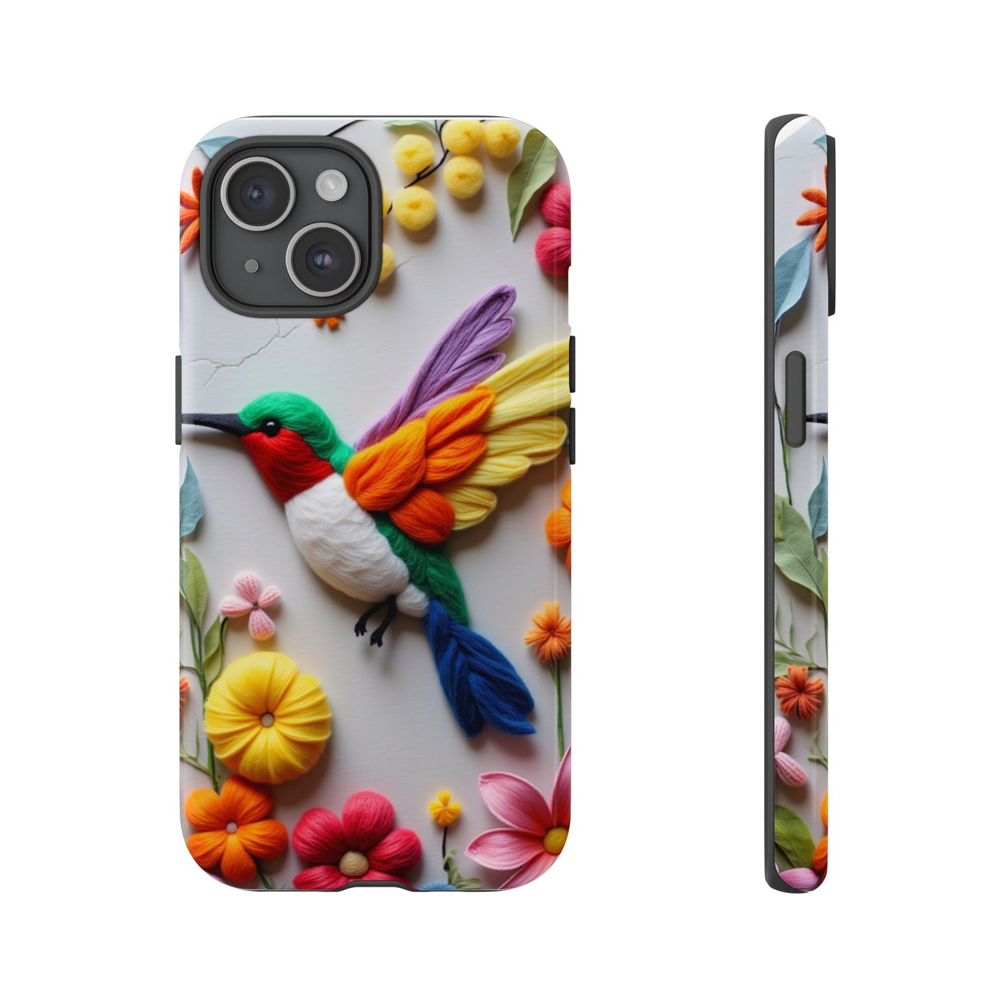 Elegant Hummingbird with Floral Mosaic Design | Nature's Artistic Vibes | iPhone 16 Pro