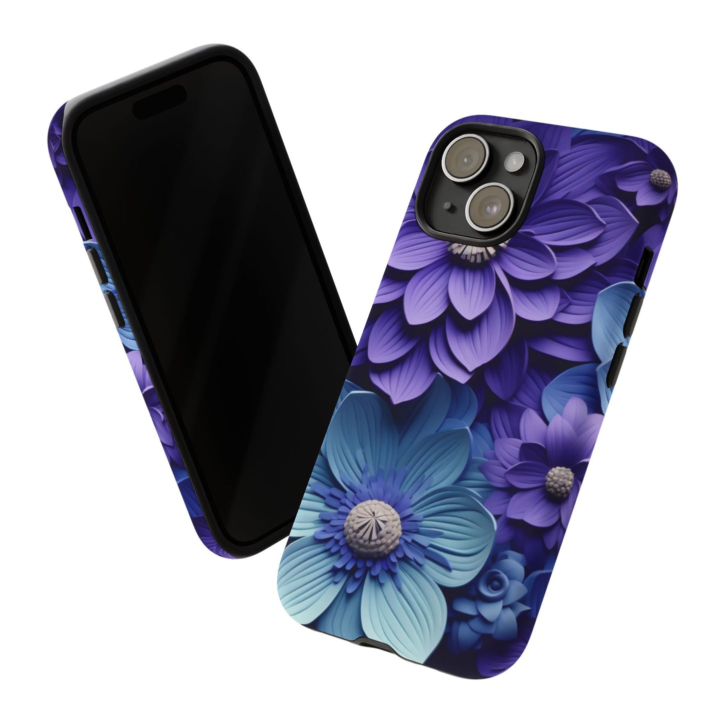 Royal Blue Floral Phone Case – Elegant & Luxurious Design