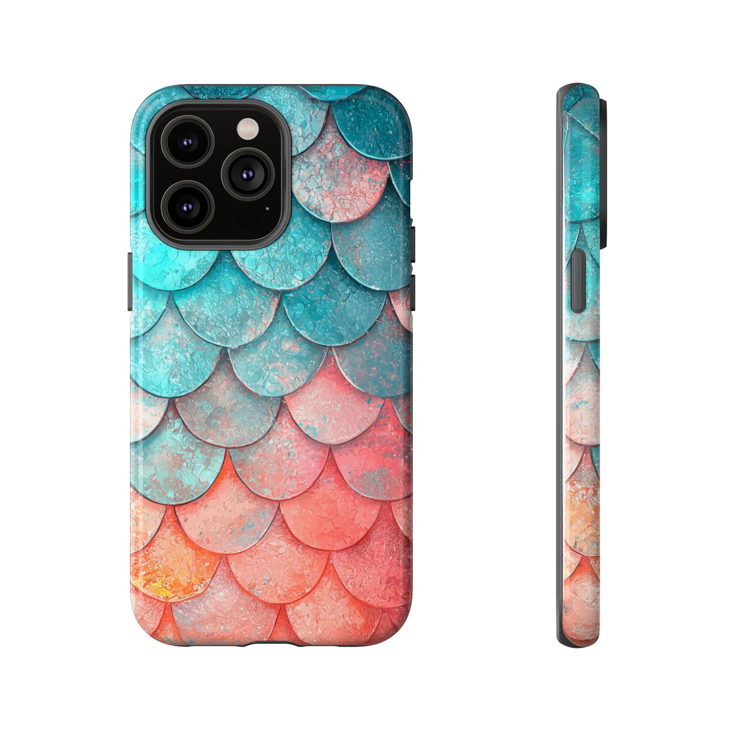 Serene Waves – Colorful Fish Scale Phone Case for iPhone, Pixel & Samsung