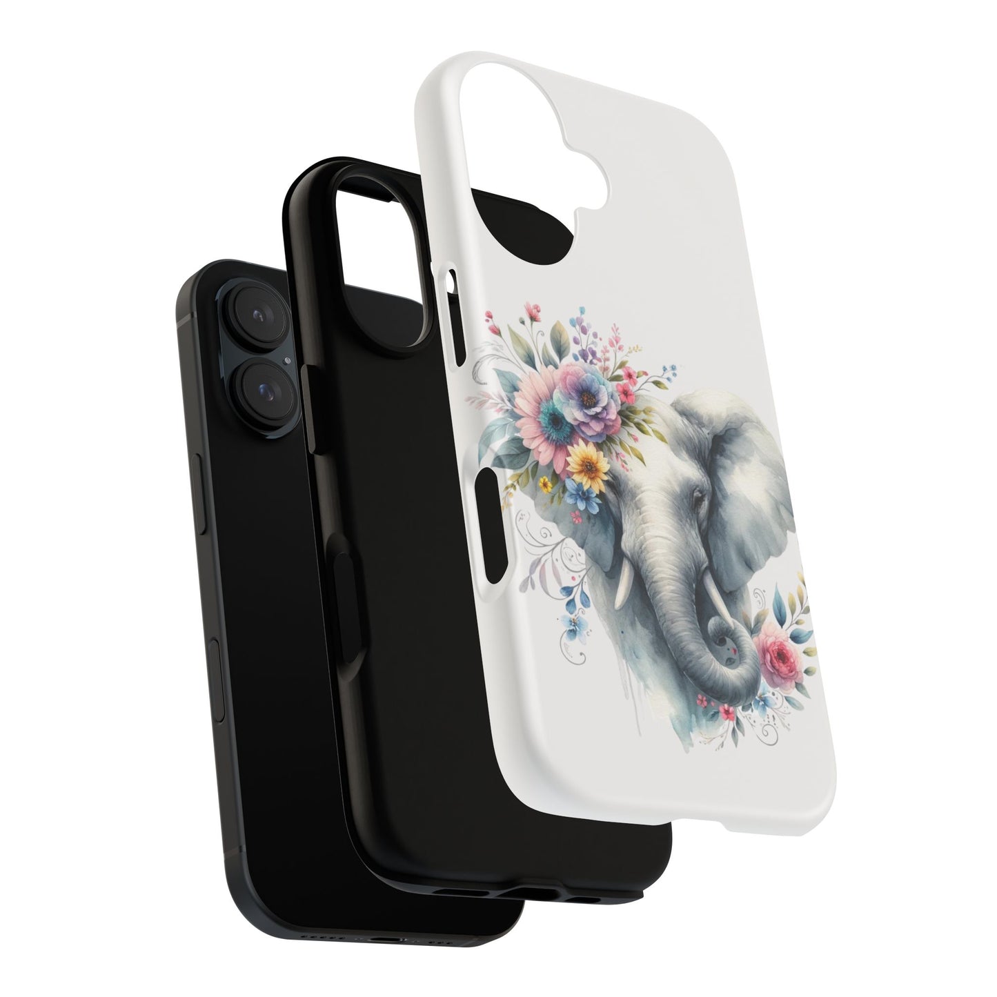 Floral Elephant Mobile Cover – Elegant Watercolor Art