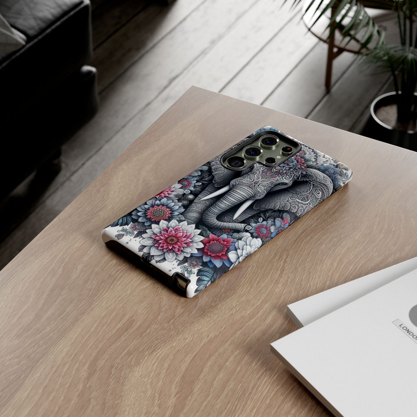 Regal Mandala Elephant Mobile Cover – Ornate Floral Art
