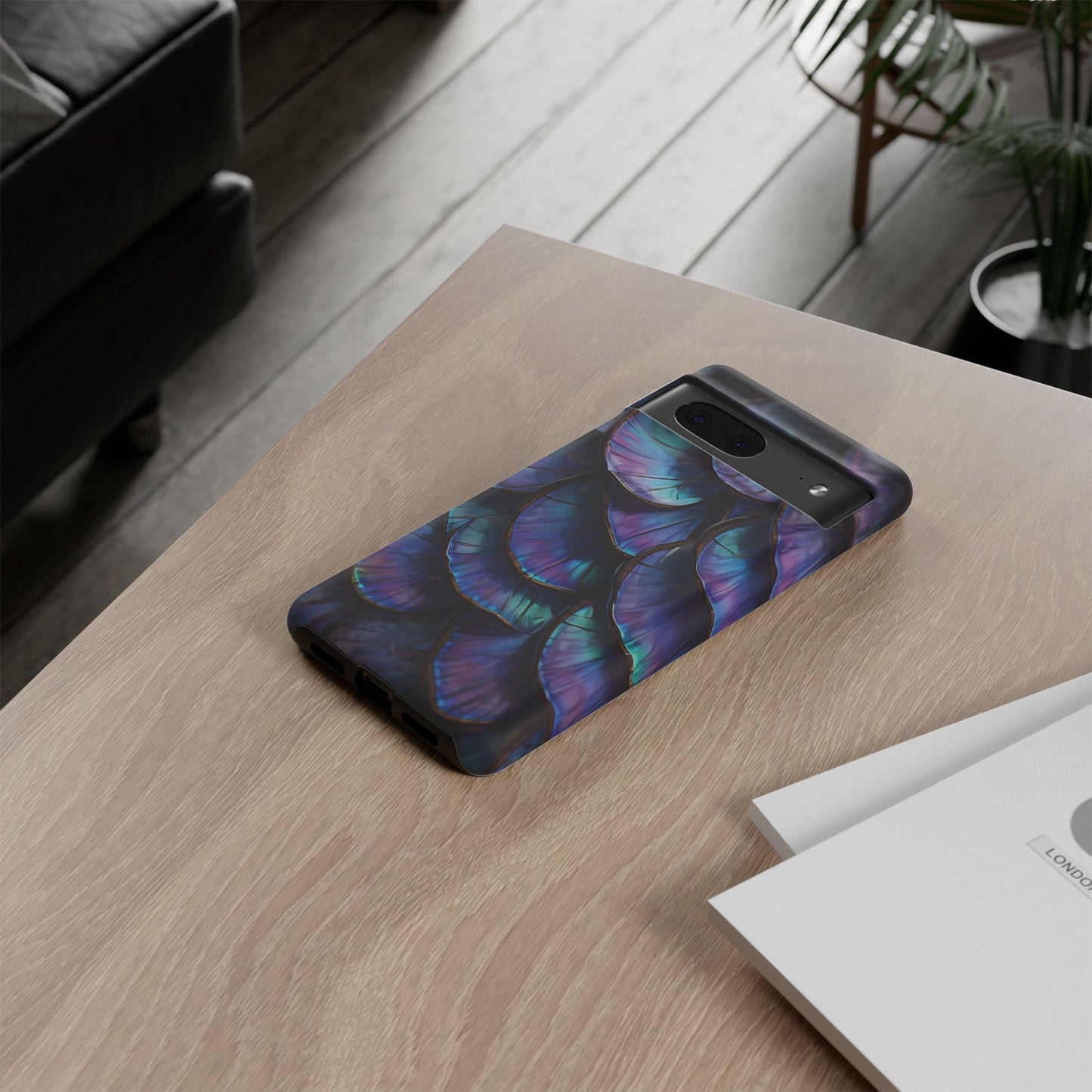 Abstract Macro Shot of Iridescent Butterfly Fish Scales Phone Case Design